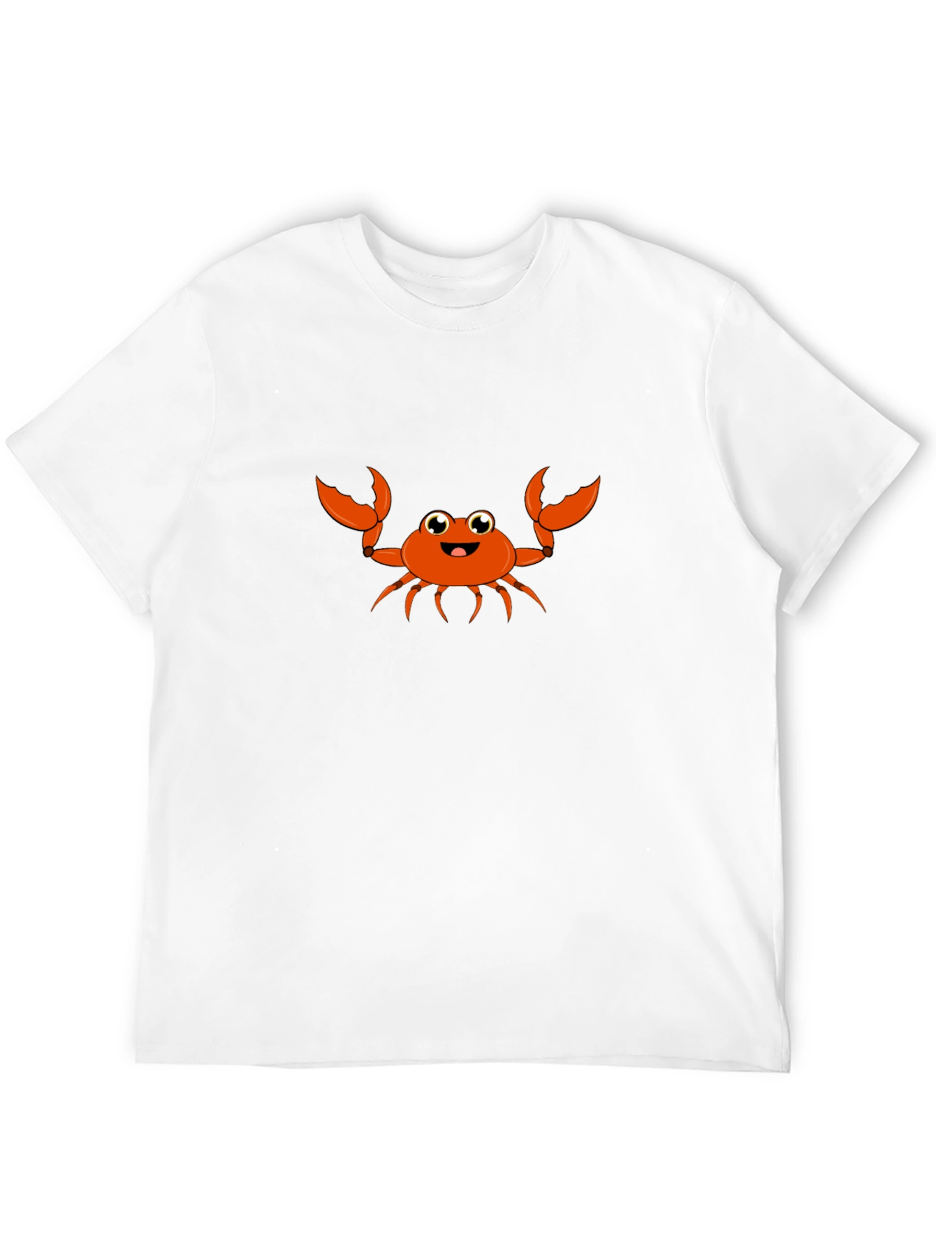 Cute Cartoon Crab Graphic Tee - Black