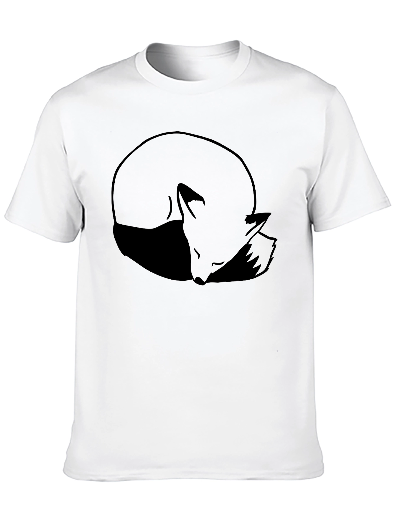 Sleeping Fox Graphic Black T-Shirt
