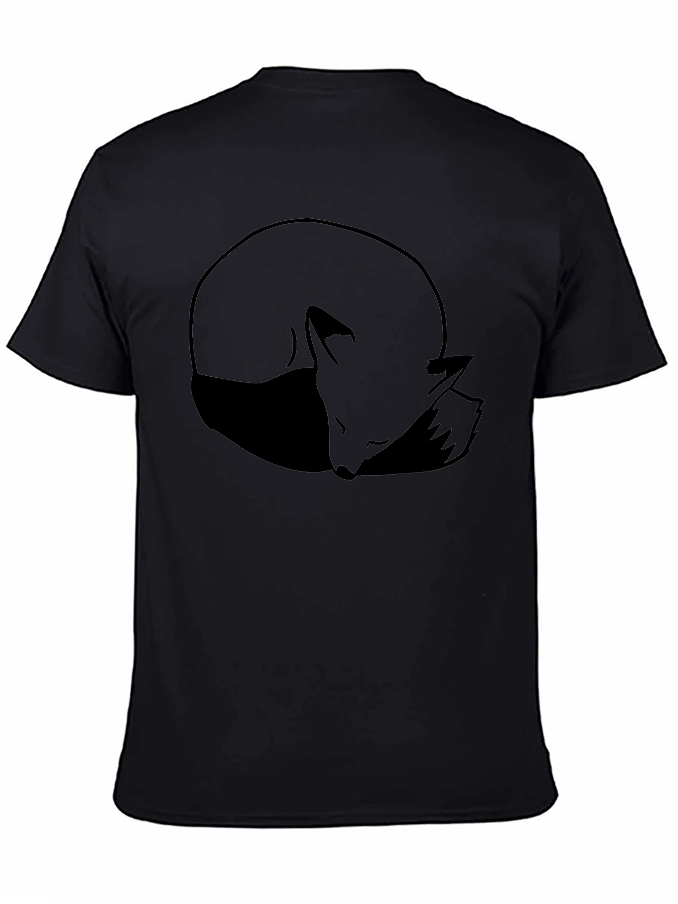 Sleeping Fox Graphic Black T-Shirt