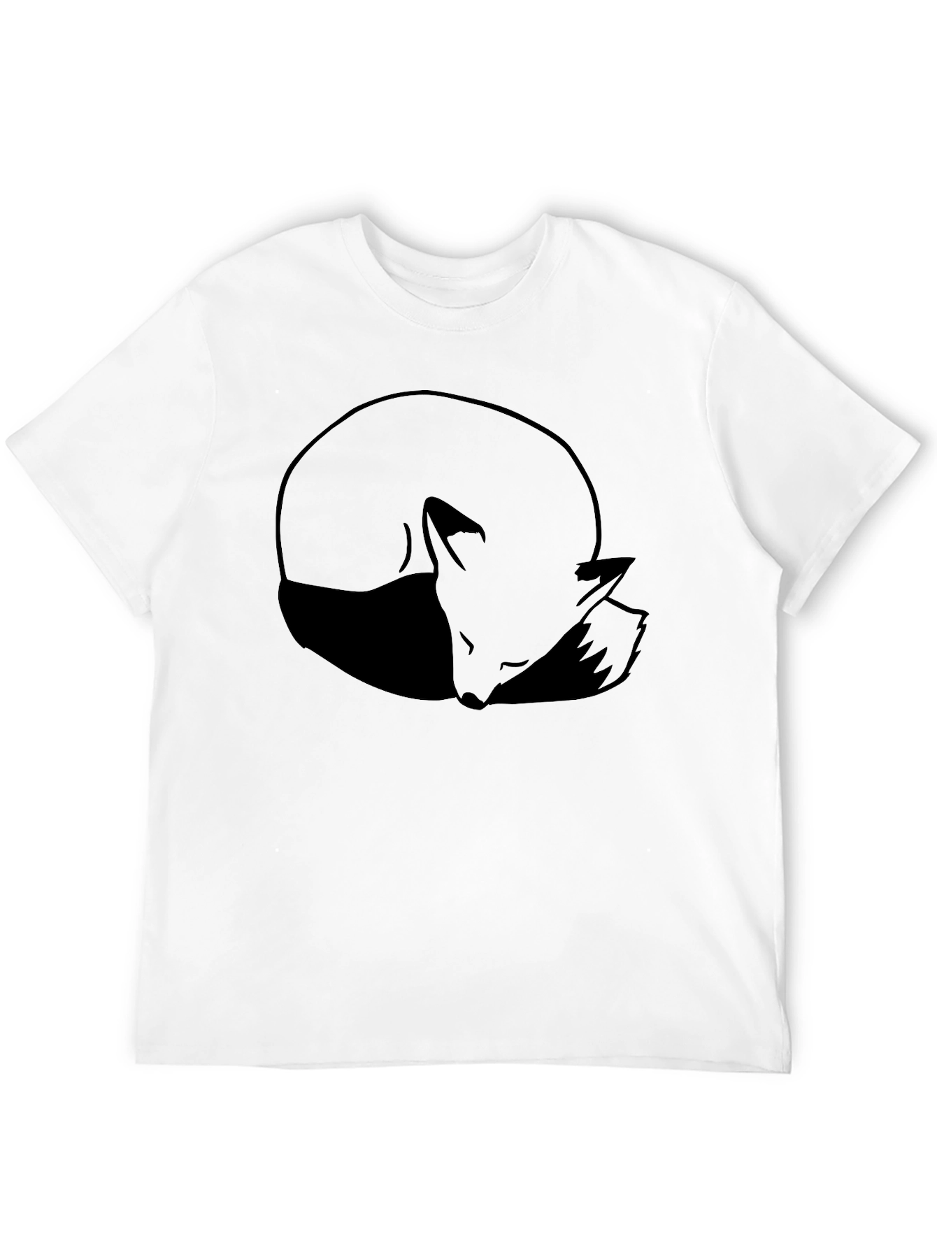 Sleeping Fox Graphic Black T-Shirt