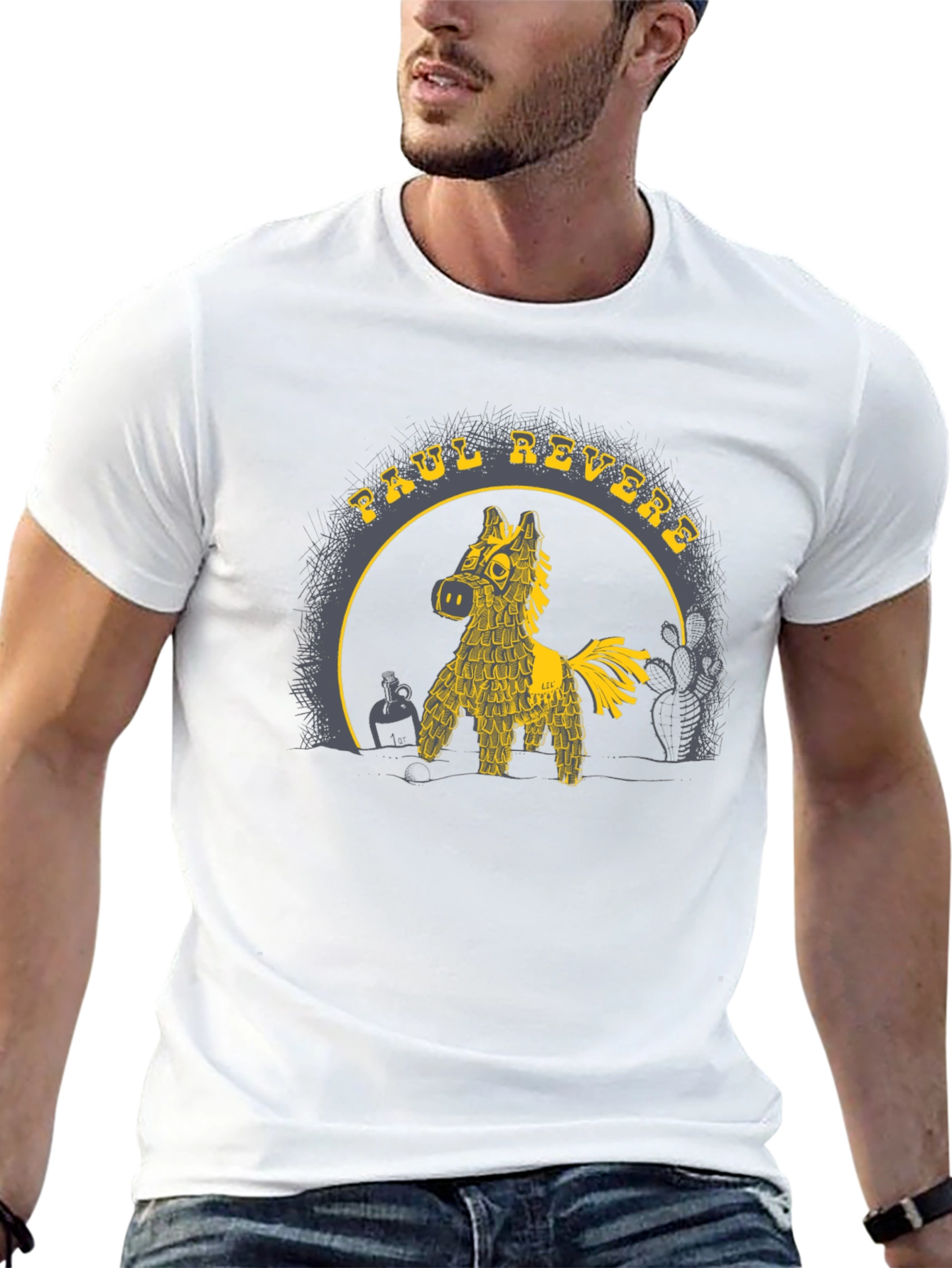 Paul Revere Piñata T-Shirt - Black Graphic Tee