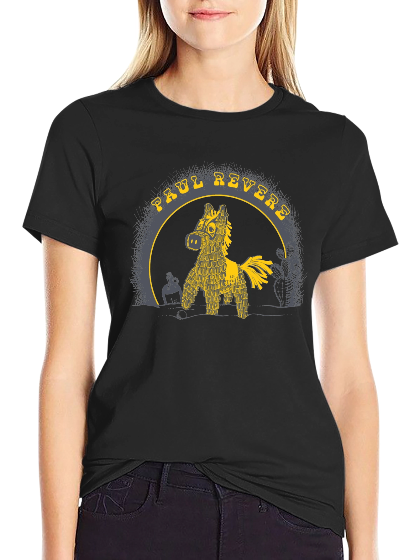 Paul Revere Piñata T-Shirt - Black Graphic Tee
