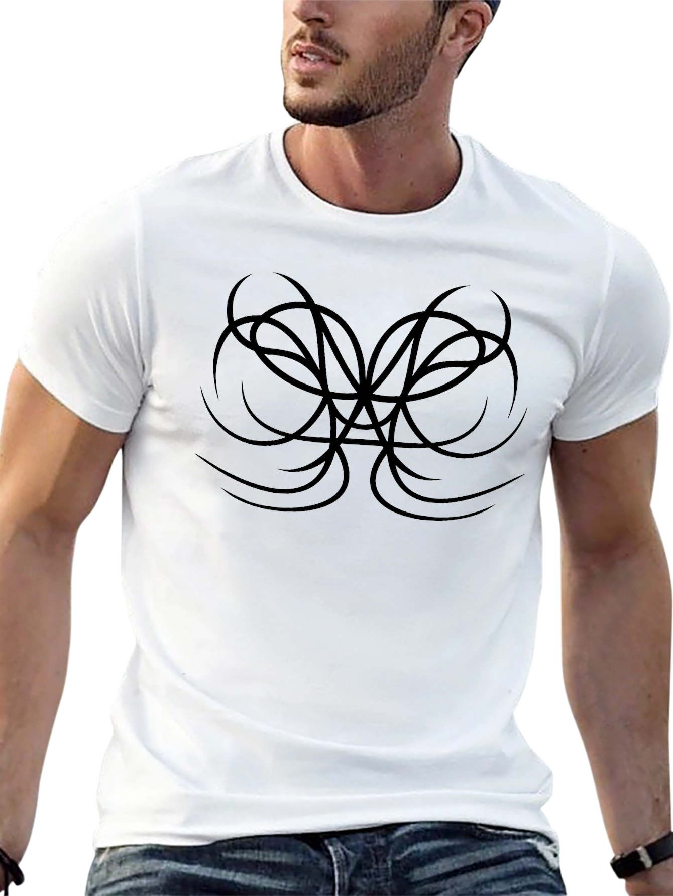 Abstract Graphic Tee - Modern Black T-Shirt