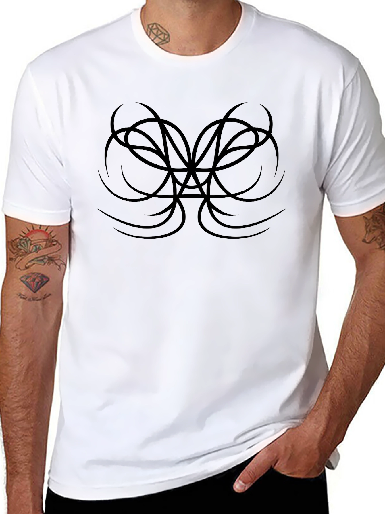 Abstract Graphic Tee - Modern Black T-Shirt