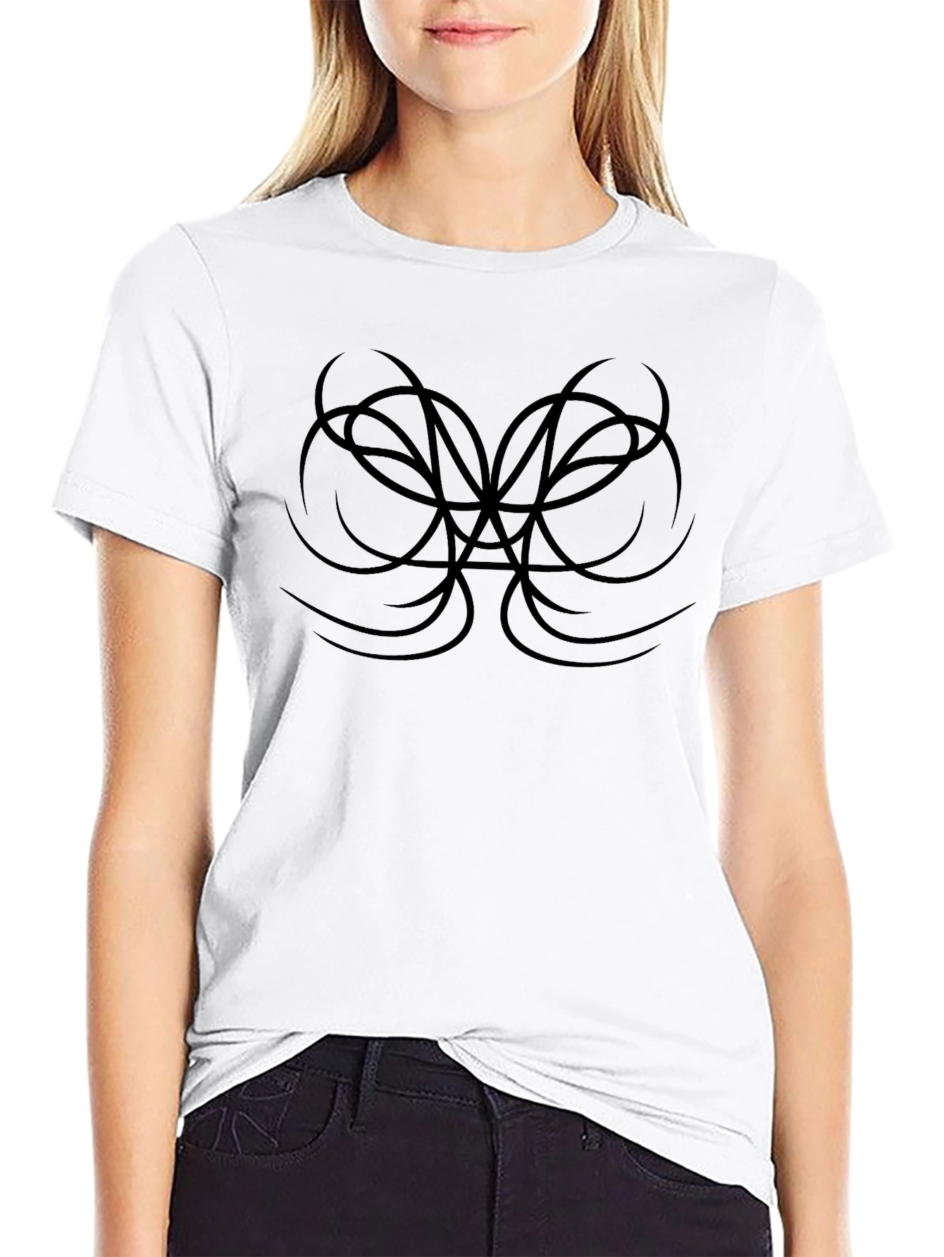Abstract Graphic Tee - Modern Black T-Shirt