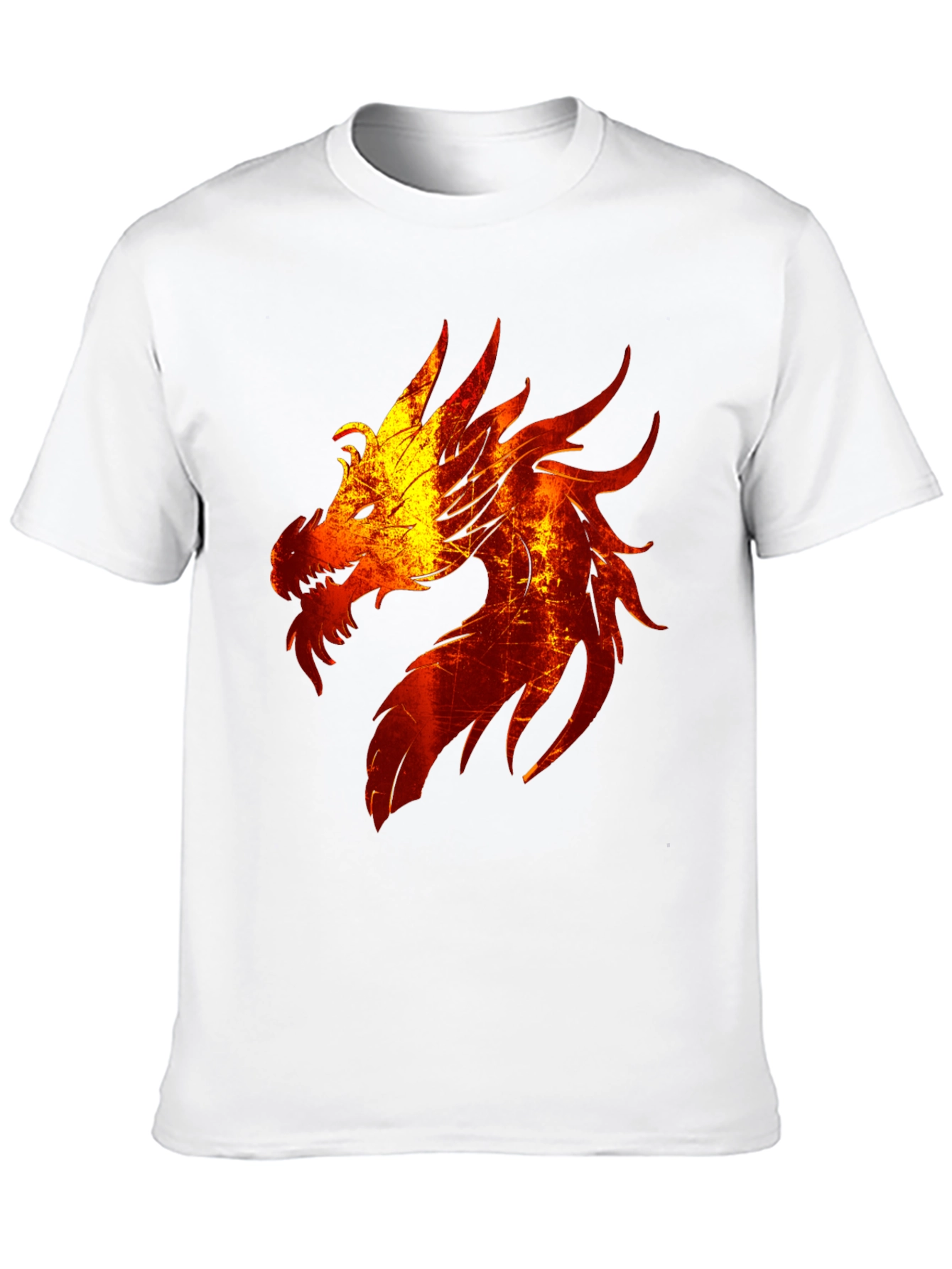 Fiery Dragon Graphic Tee - Black Cotton Blend T-Shirt
