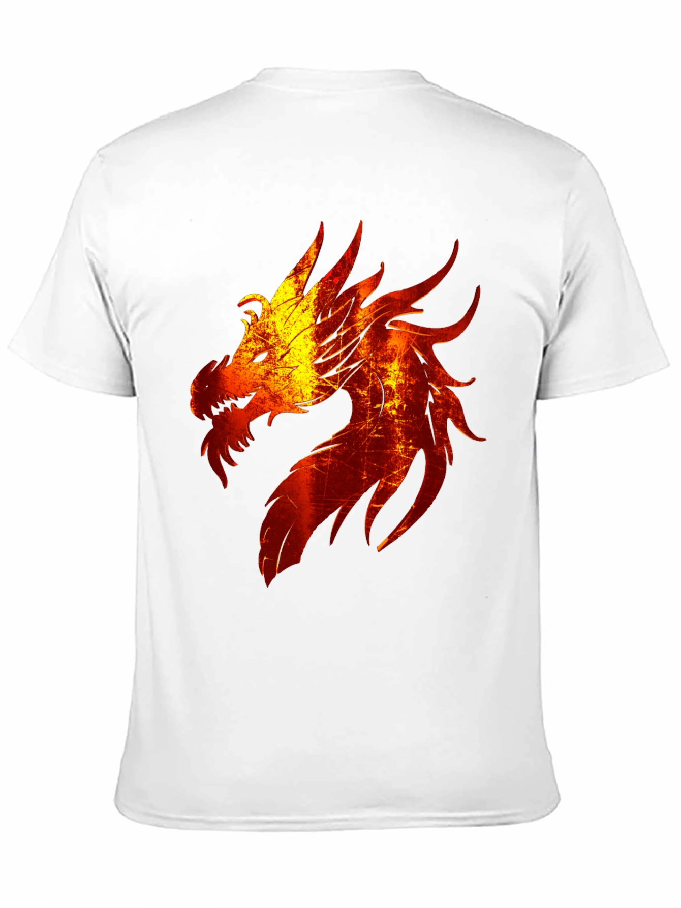 Fiery Dragon Graphic Tee - Black Cotton Blend T-Shirt