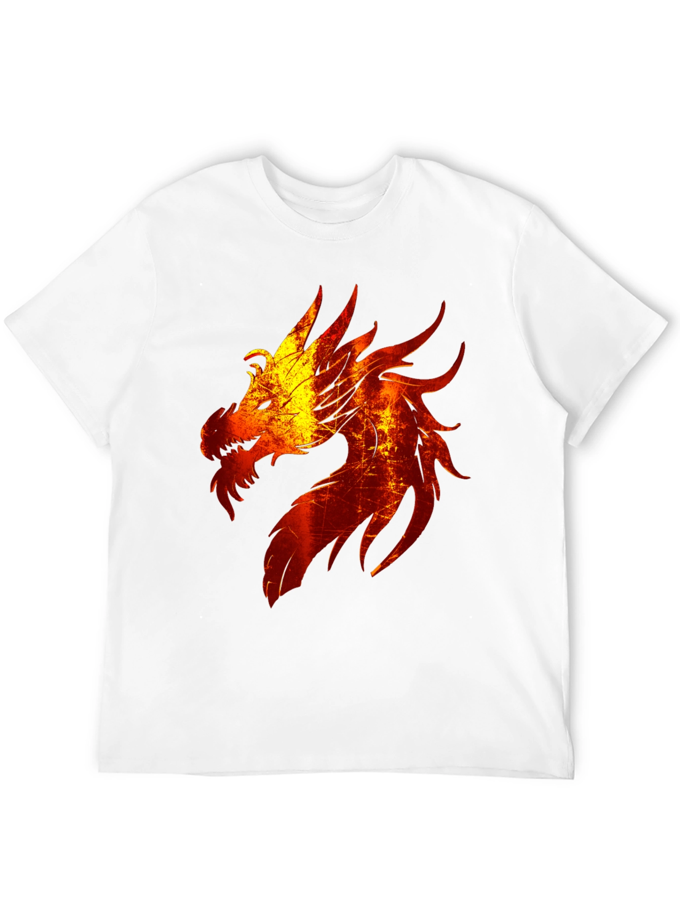 Fiery Dragon Graphic Tee - Black Cotton Blend T-Shirt