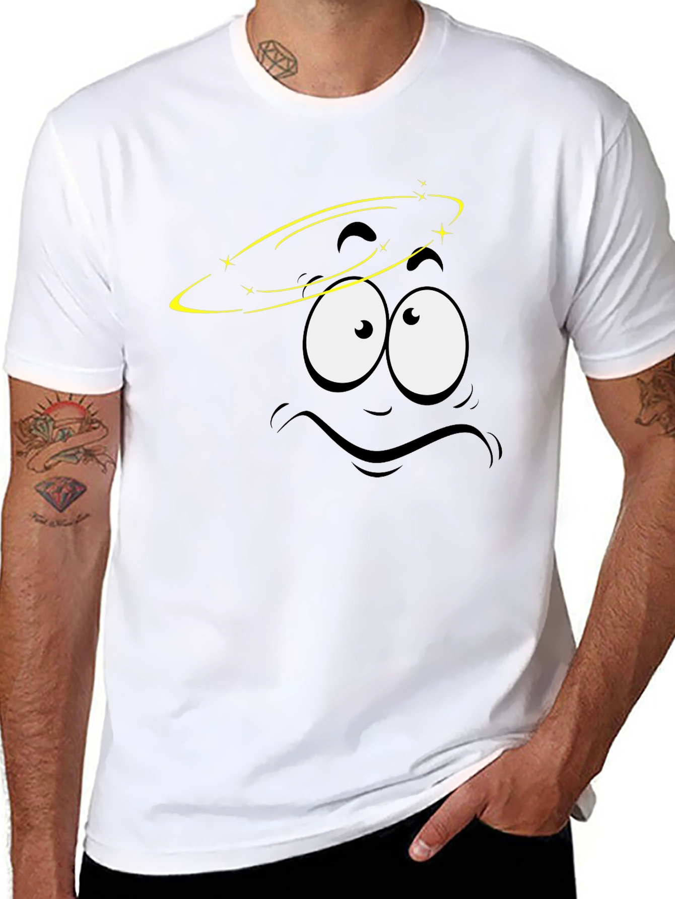 Dizzy Face Graphic Black T-Shirt