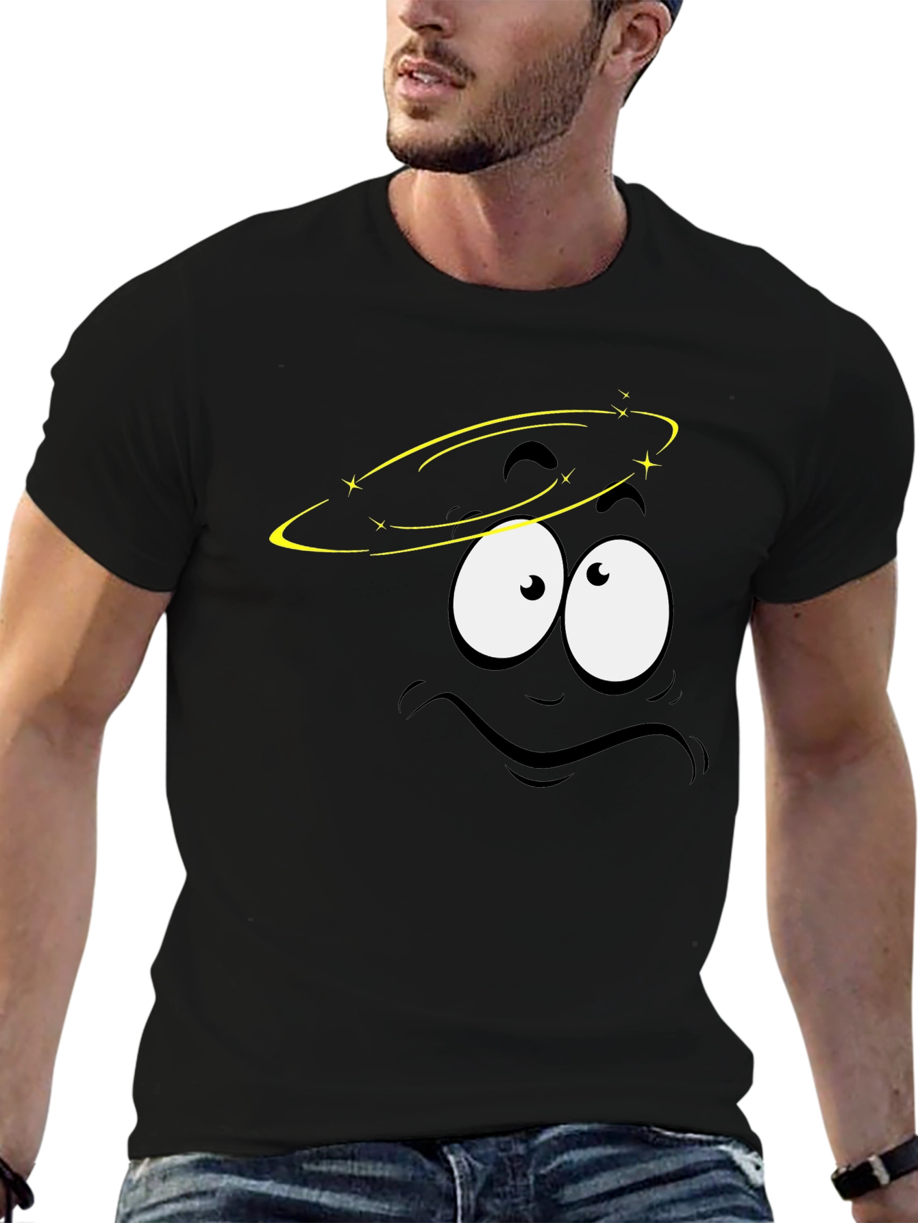 Dizzy Face Graphic Black T-Shirt