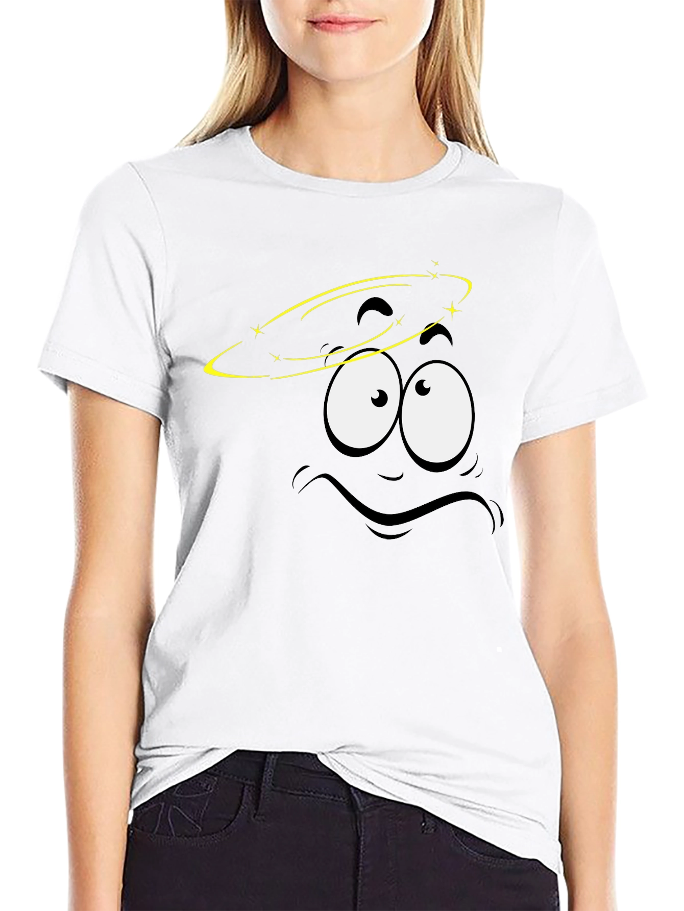Dizzy Face Graphic Black T-Shirt