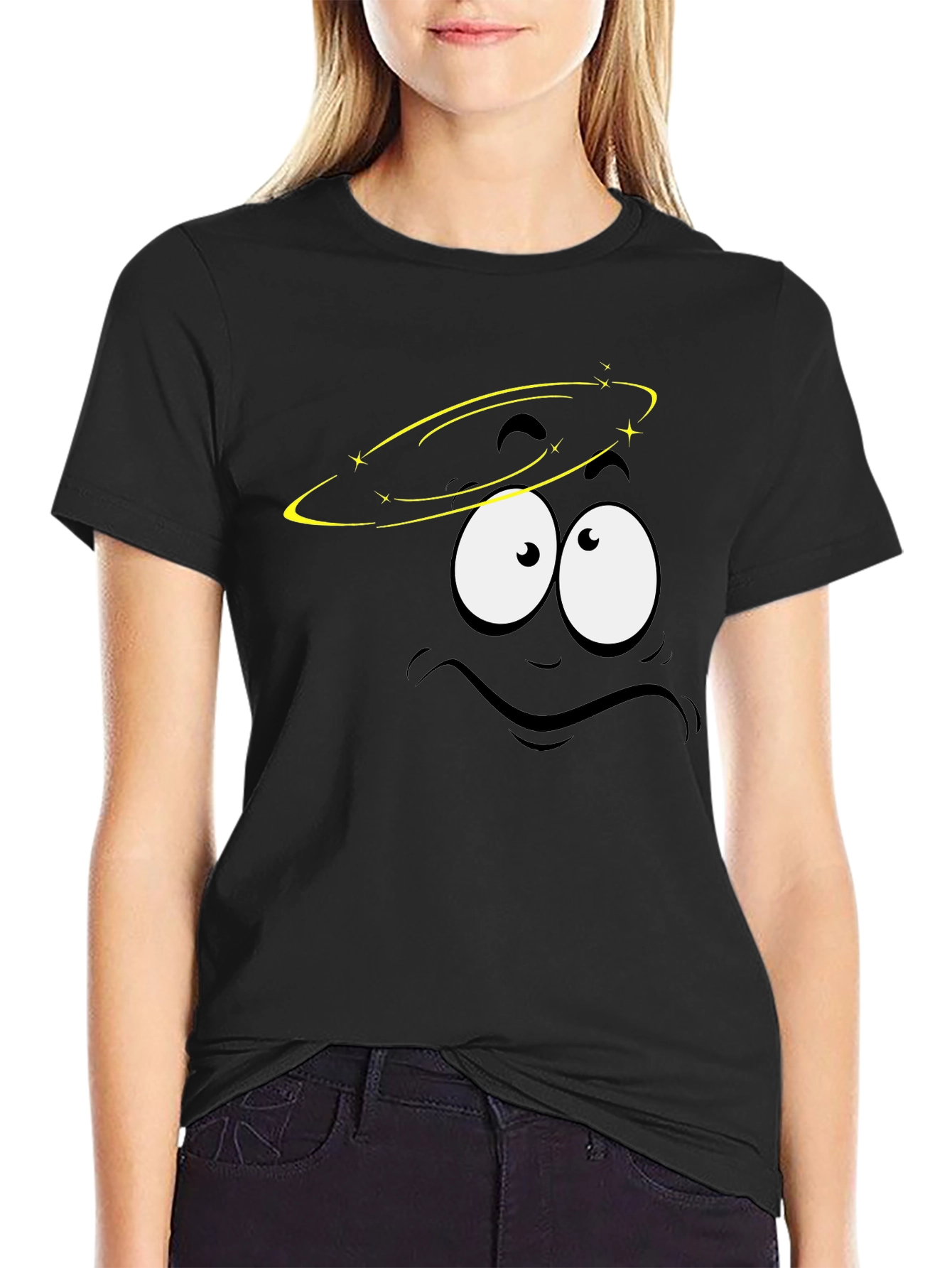 Dizzy Face Graphic Black T-Shirt