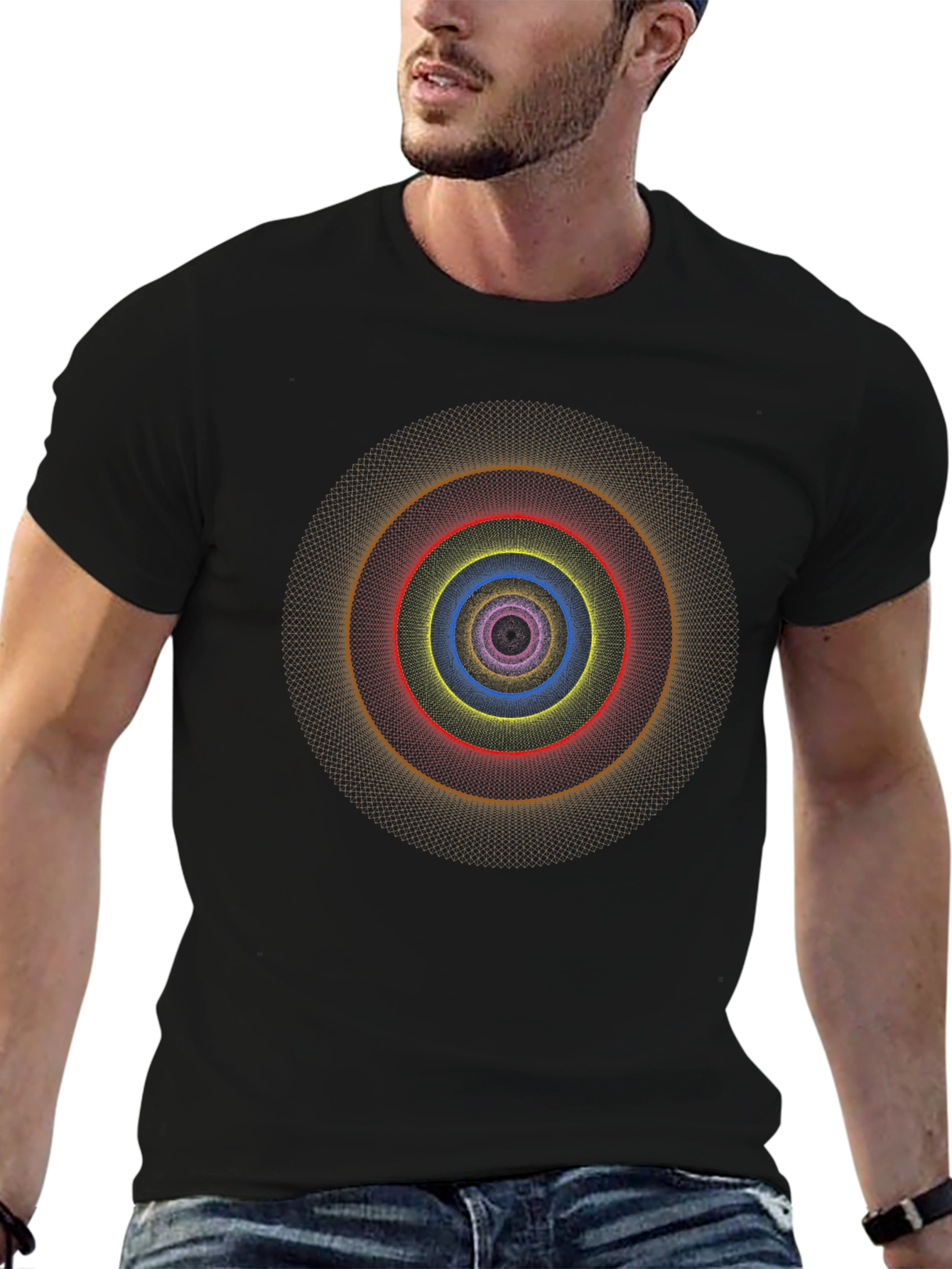 Geometric Circles T-Shirt - Abstract Graphic Design