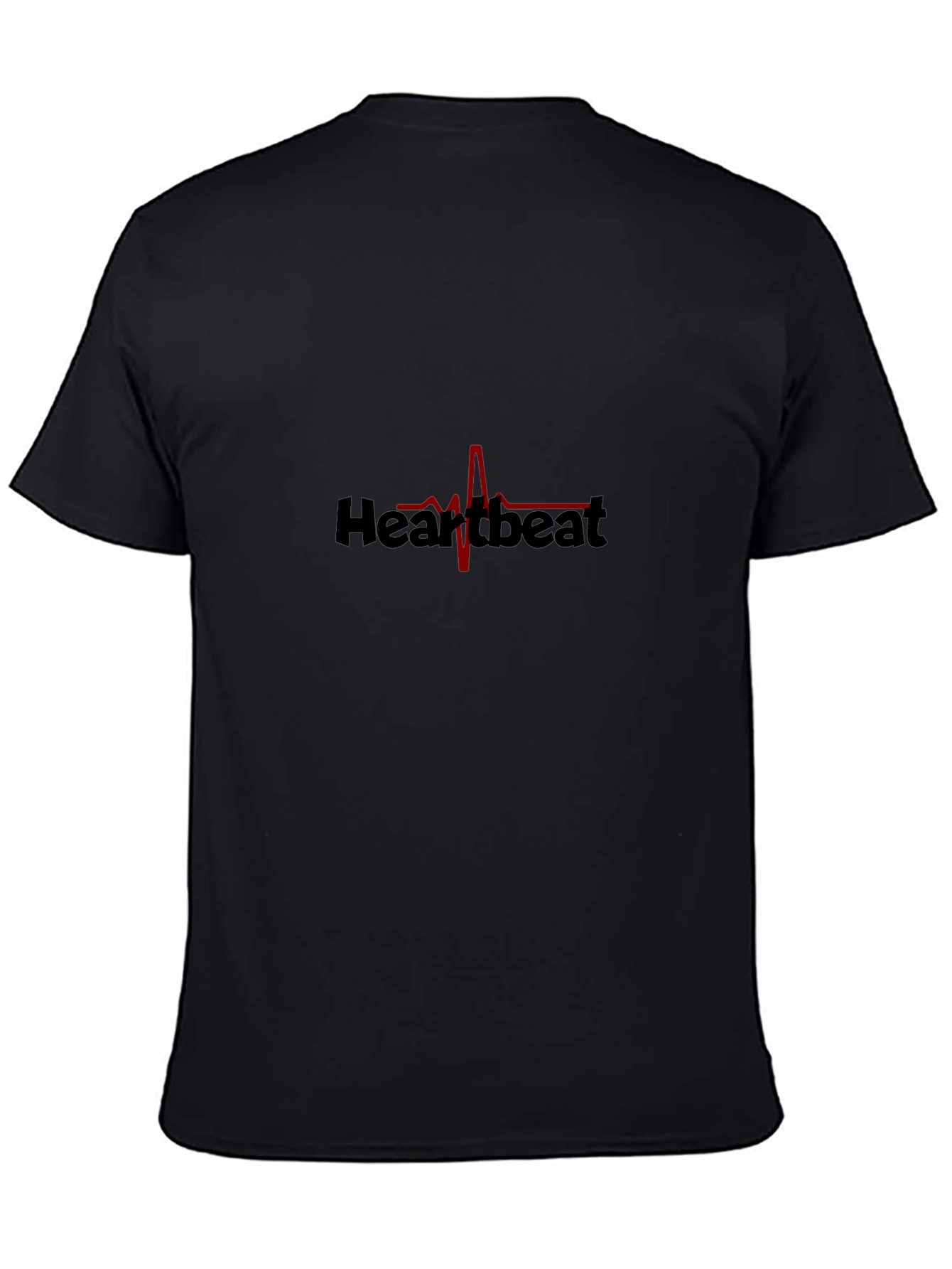 Heartbeat Graphic Tee - Modern Casual Black T-Shirt
