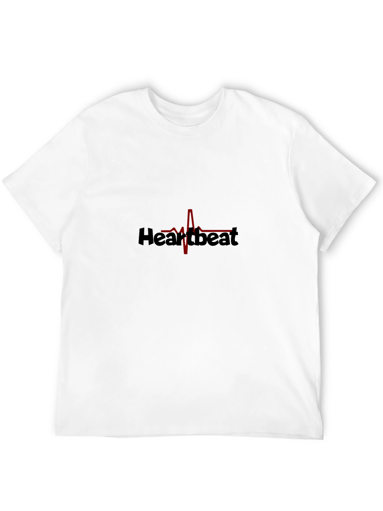 Heartbeat Graphic Tee - Modern Casual Black T-Shirt