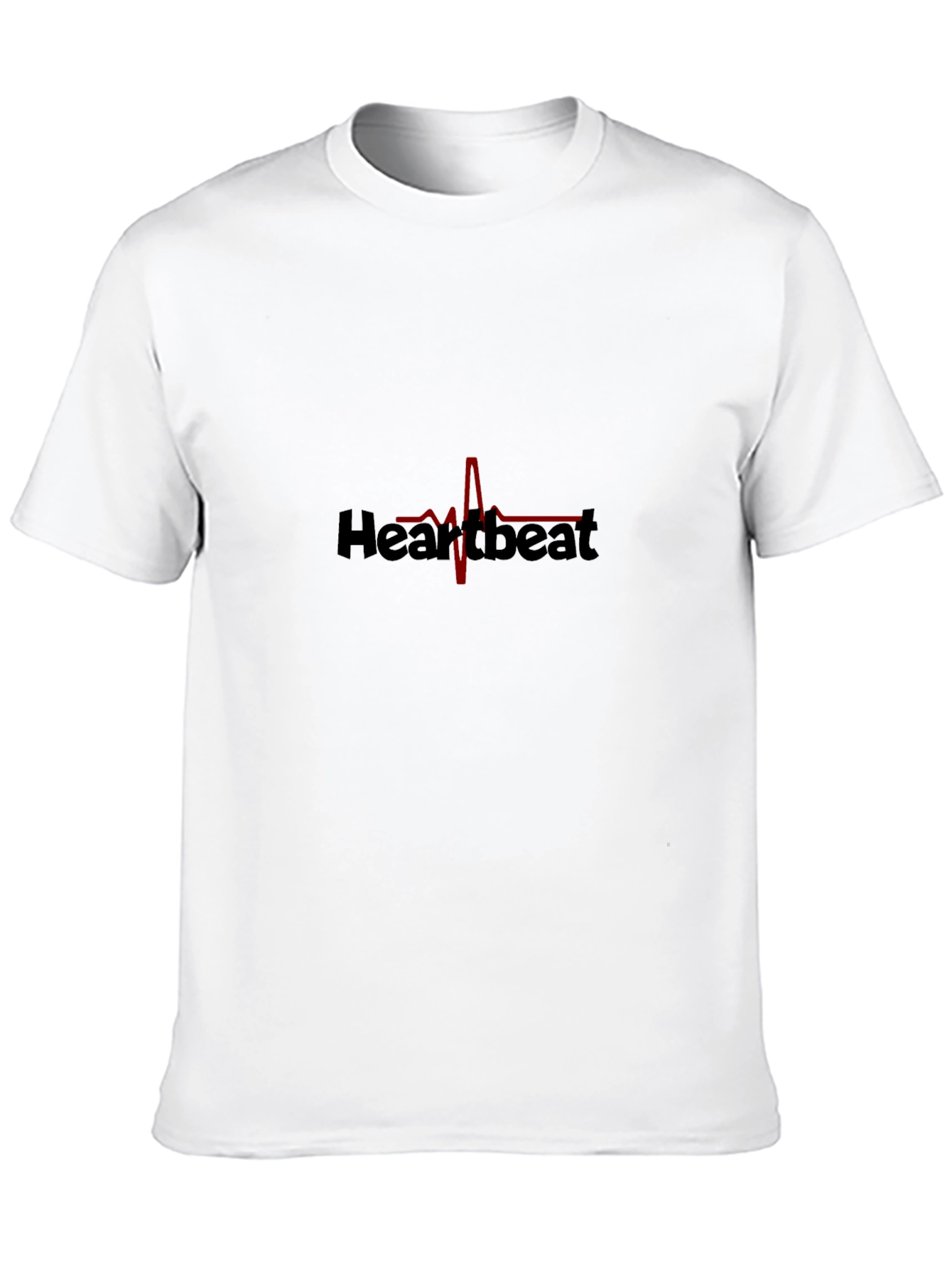 Heartbeat Graphic Tee - Modern Casual Black T-Shirt