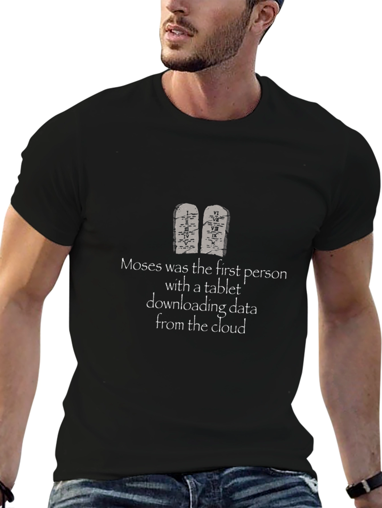 Moses Tablet Cloud Funny T-Shirt