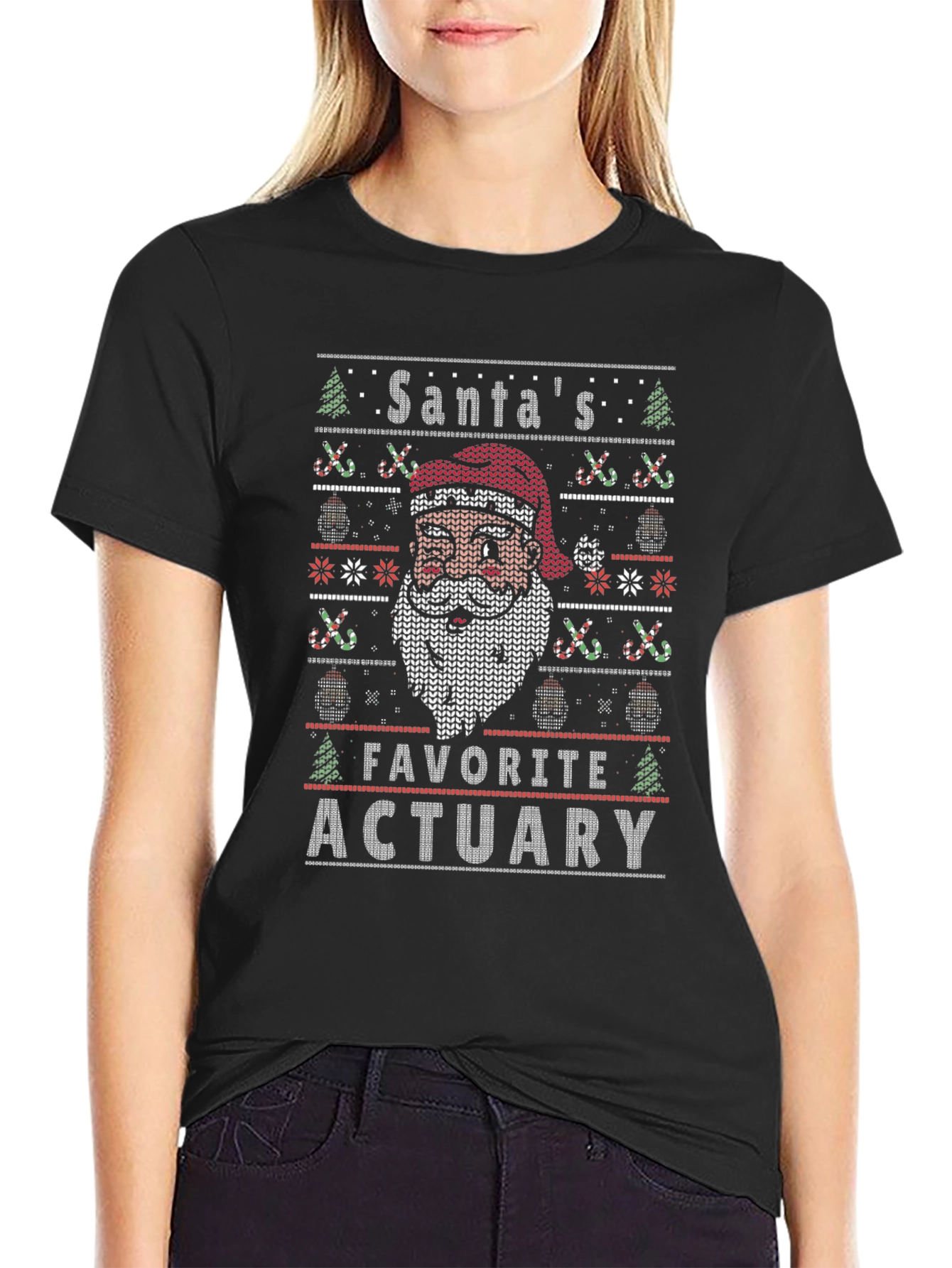 Santas Favorite Actuary Ugly Christmas Sweater T-Shirt