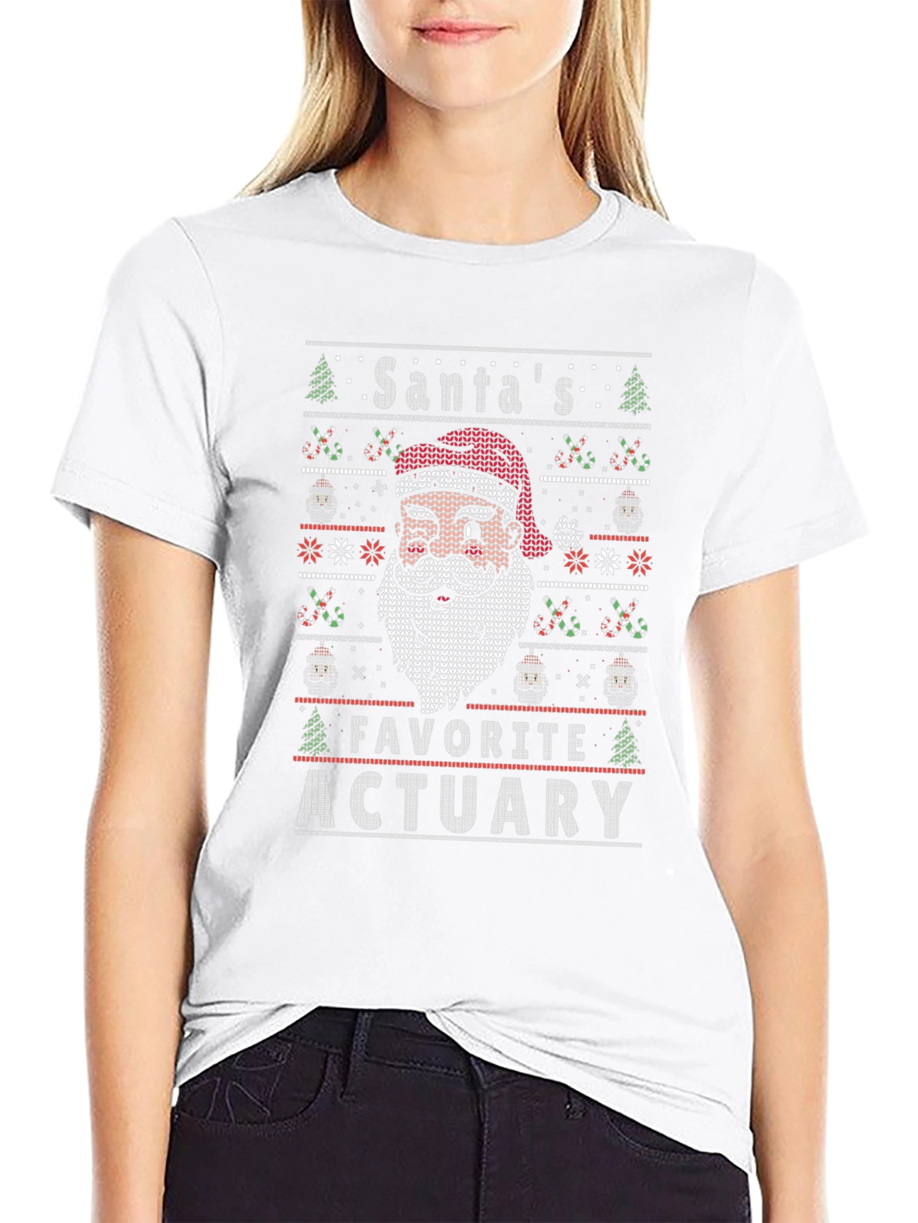 Santas Favorite Actuary Ugly Christmas Sweater T-Shirt