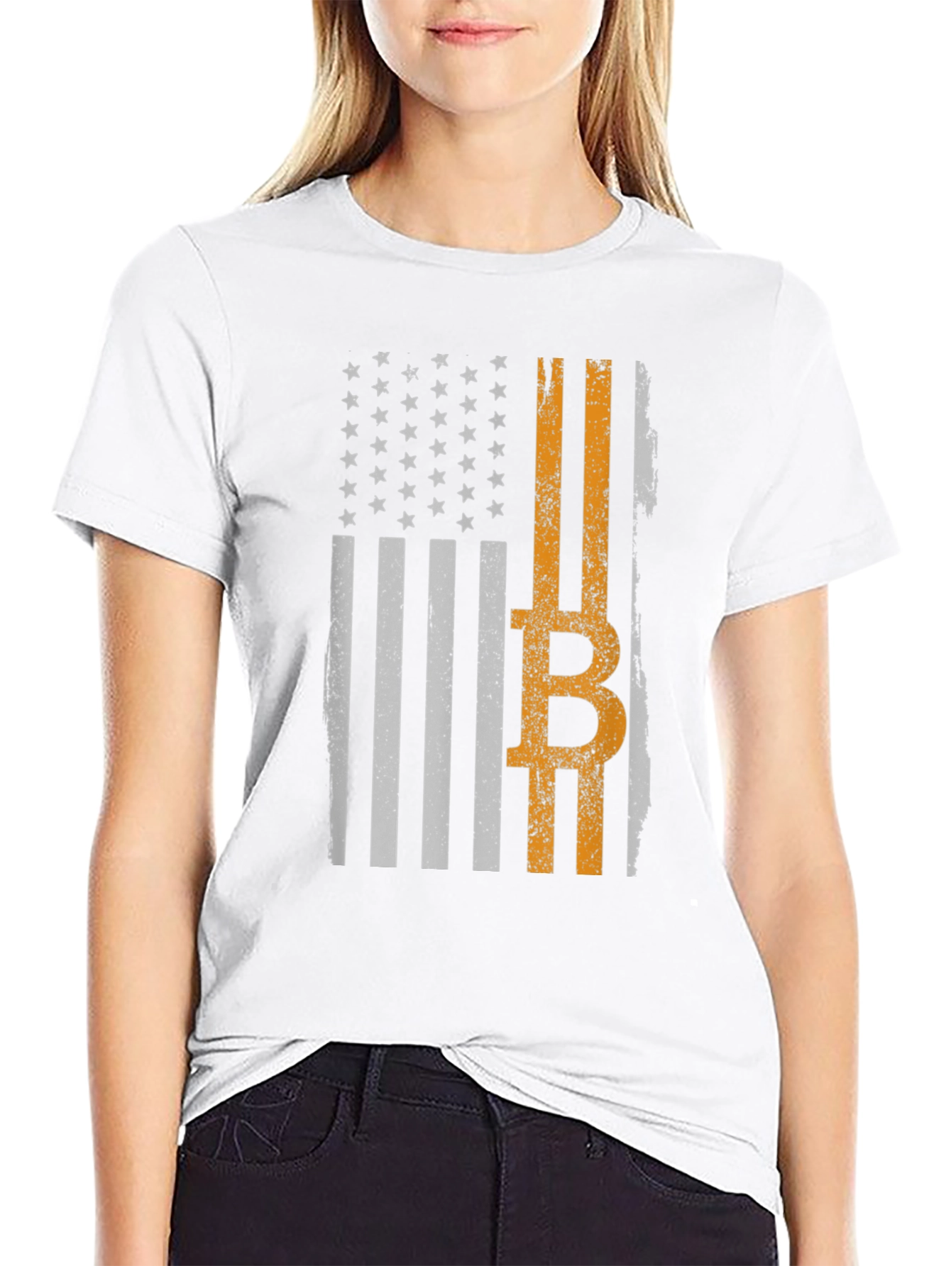 Bitcoin American Flag Graphic Tee