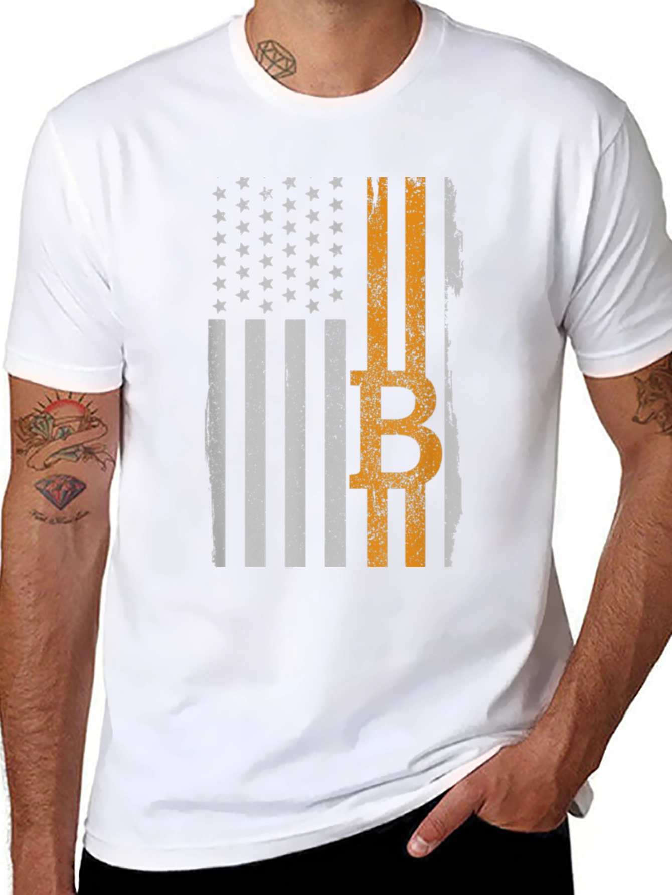 Bitcoin American Flag Graphic Tee