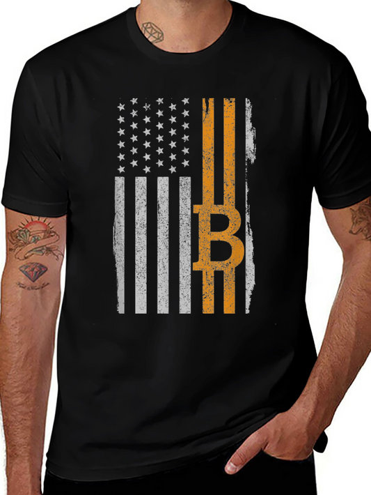 Bitcoin American Flag Graphic Tee