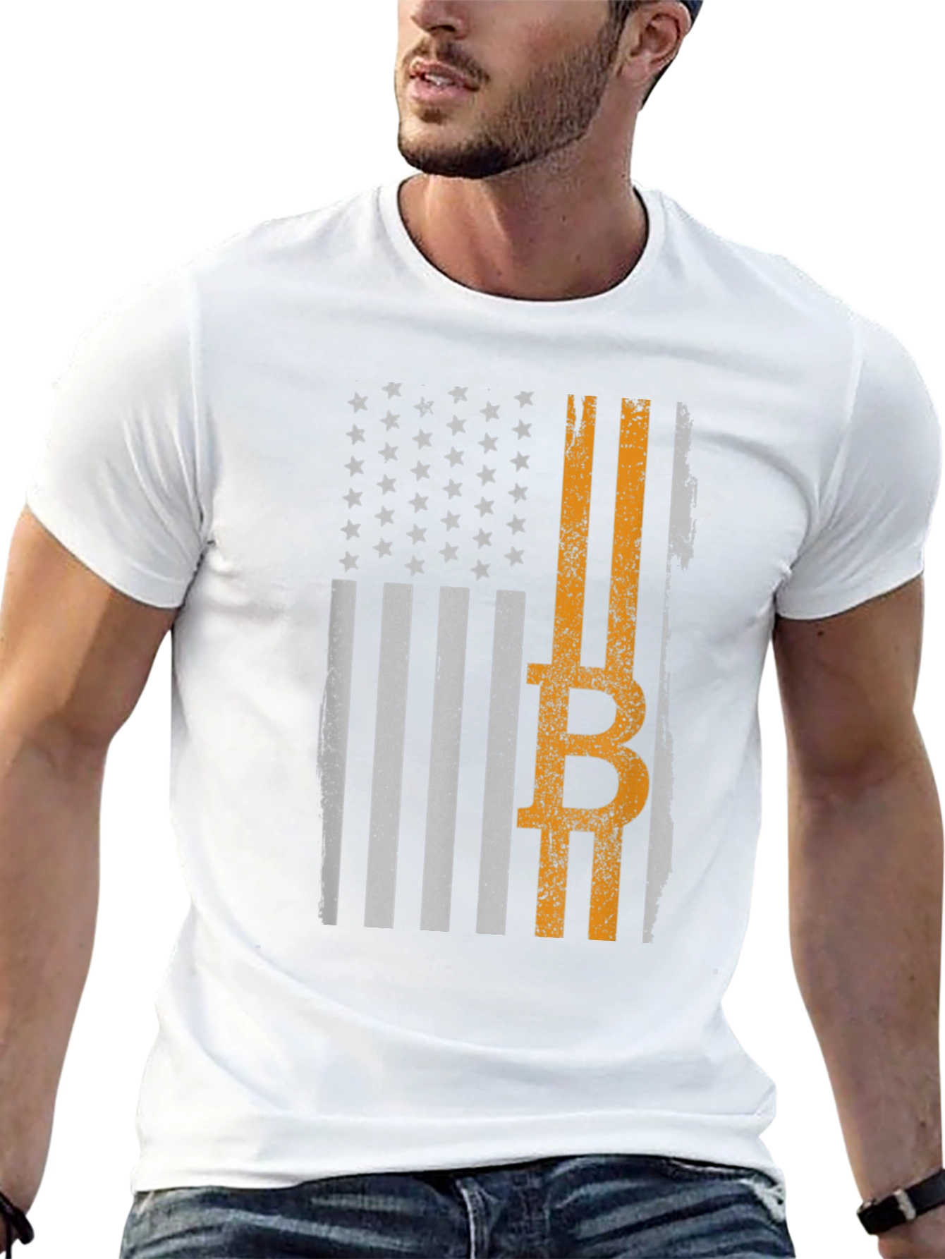 Bitcoin American Flag Graphic Tee