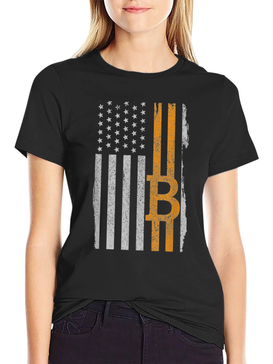 Bitcoin American Flag Graphic Tee