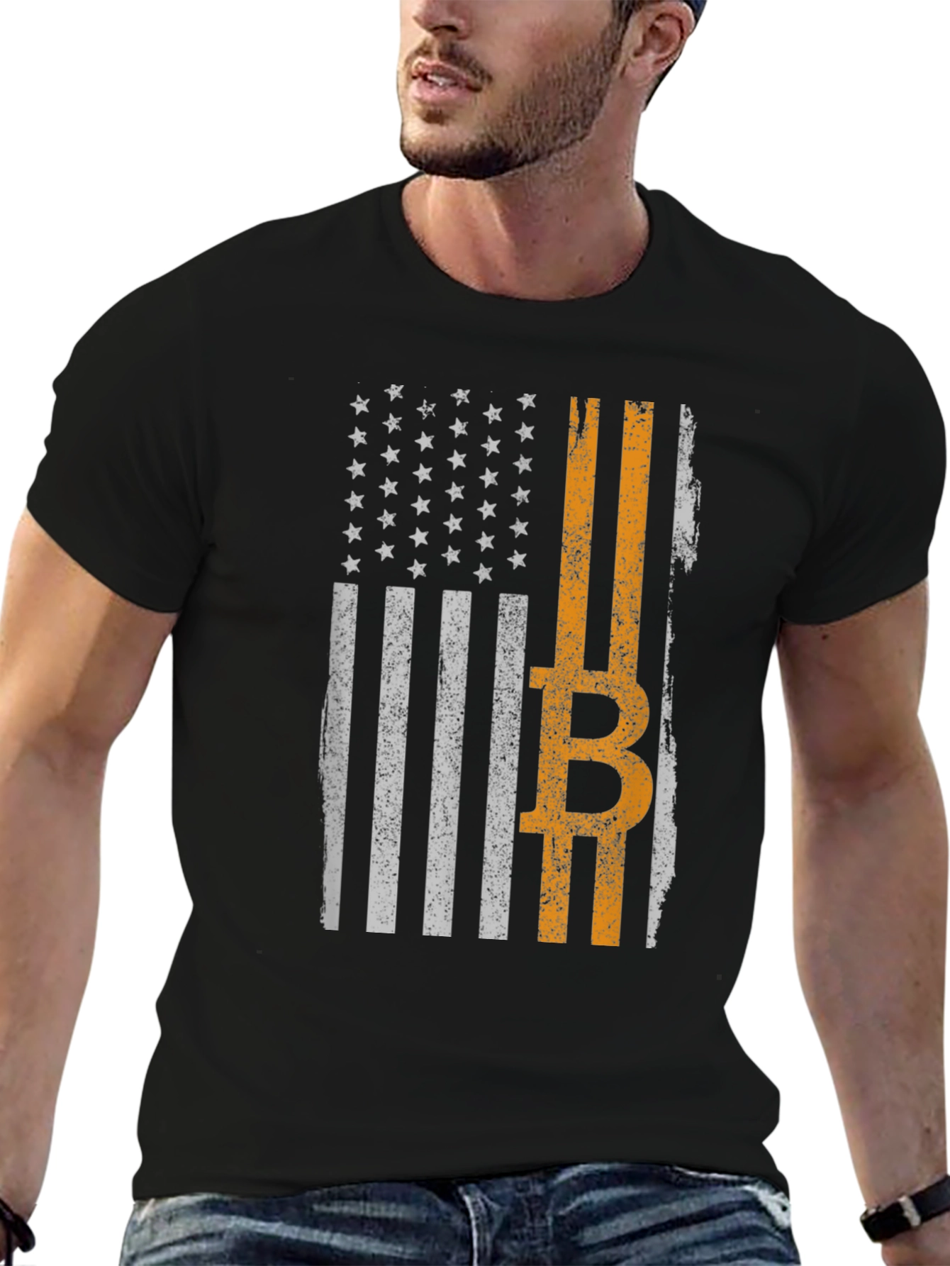 Bitcoin American Flag Graphic Tee