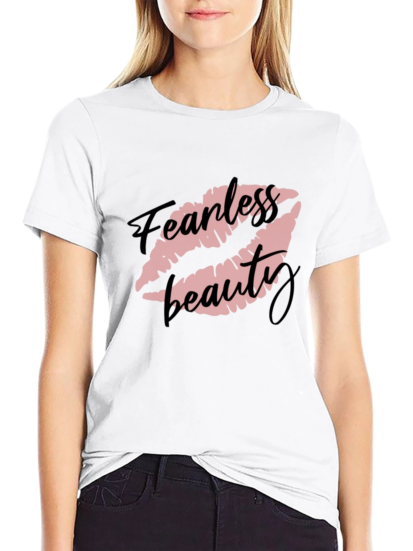 Fearless Beauty Graphic Tee - Stylish Black T-Shirt