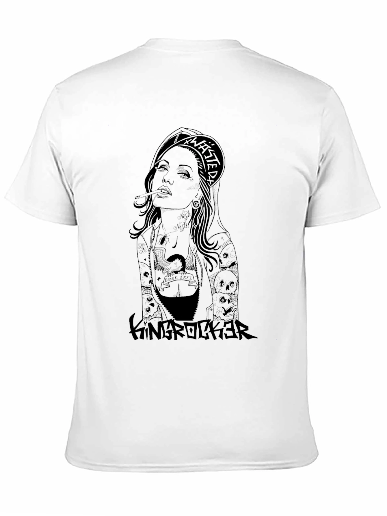 King Rocker Tattoo Graphic Black T-Shirt
