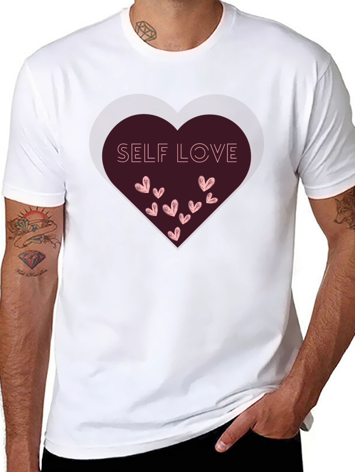 Self Love Heart Graphic Tee - Black