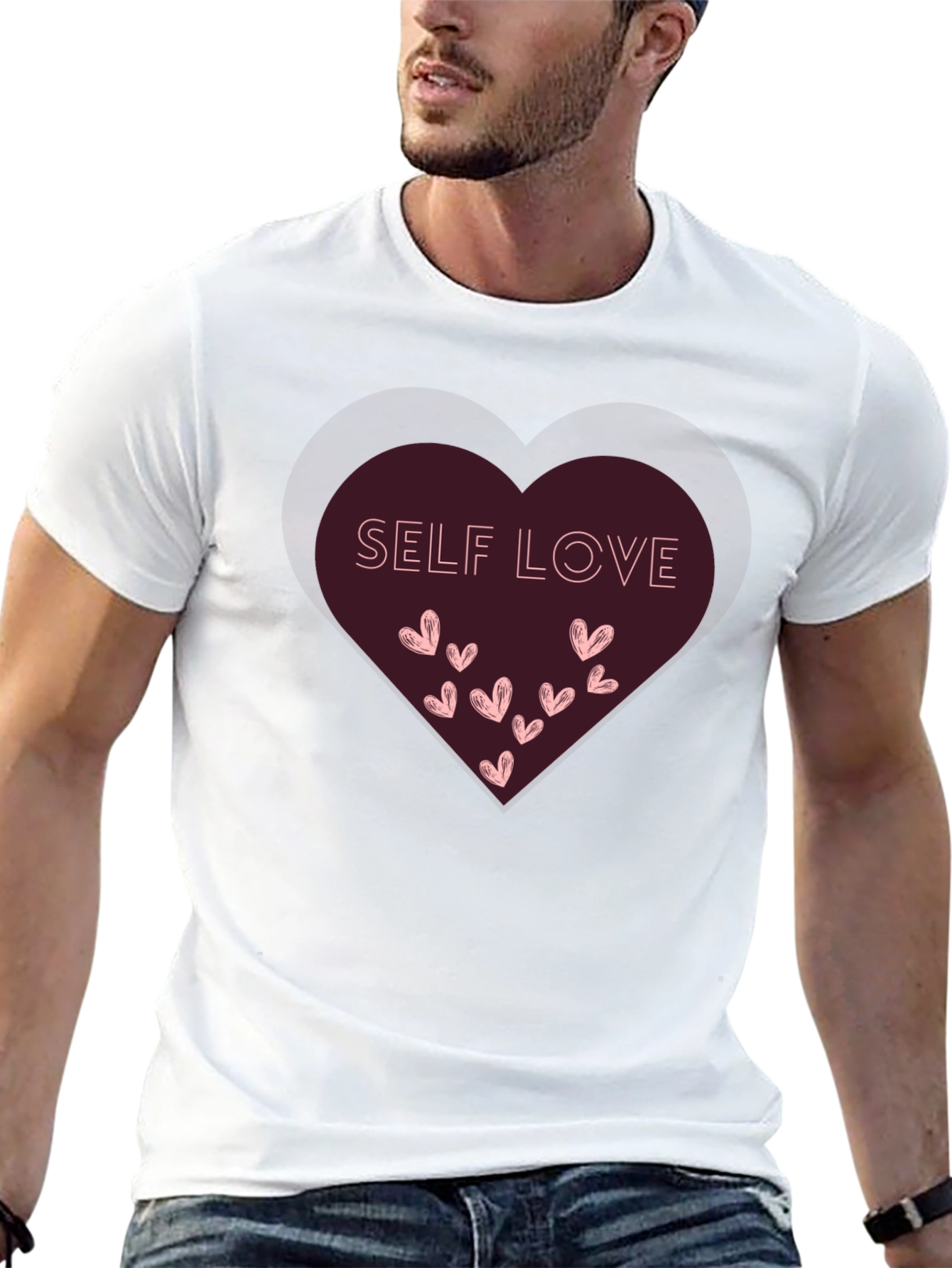 Self Love Heart Graphic Tee - Black