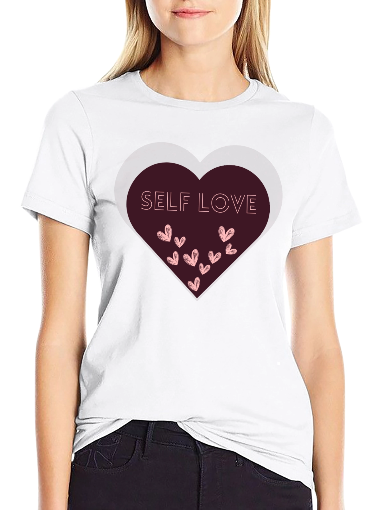 Self Love Heart Graphic Tee - Black