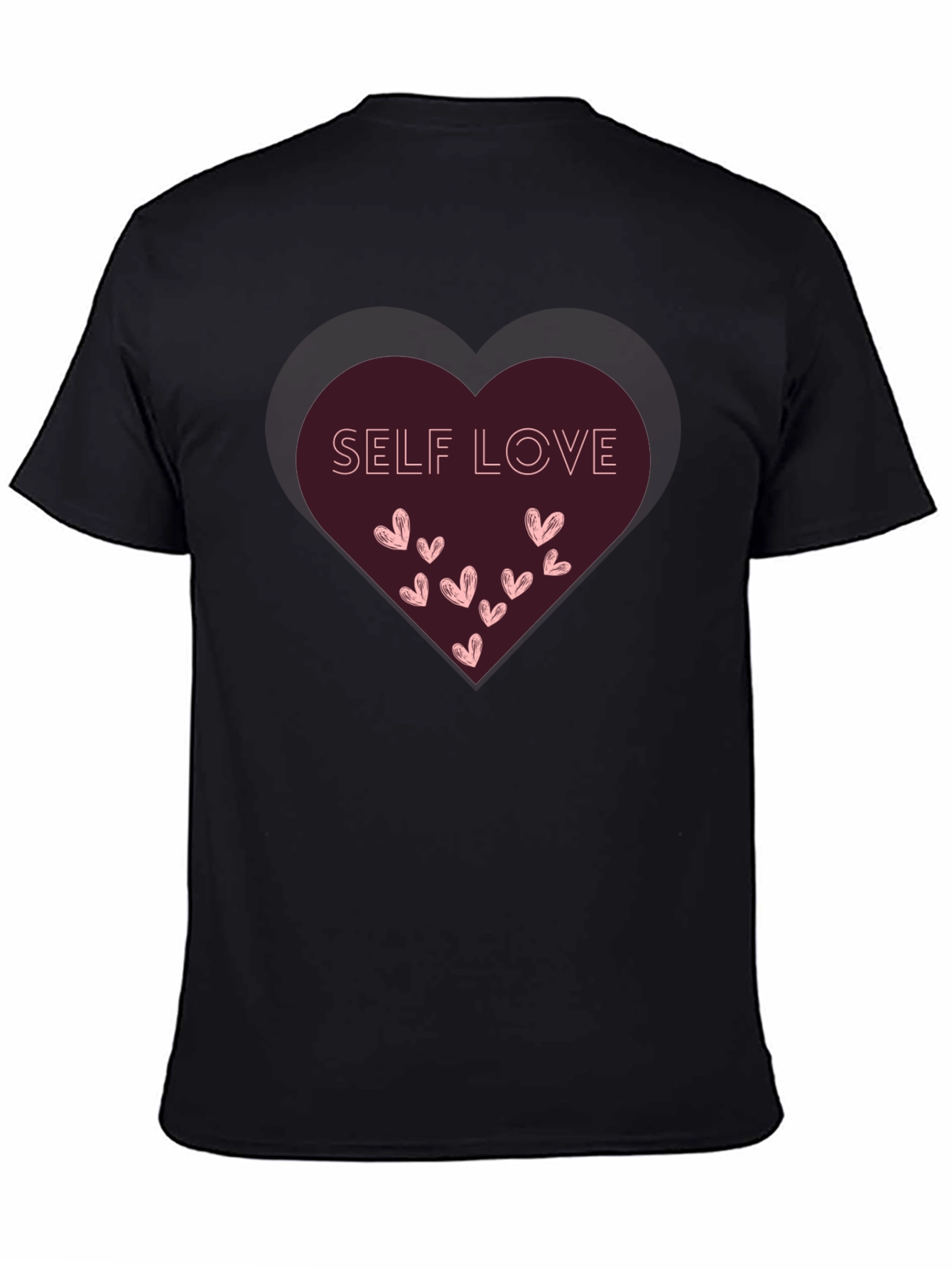 Self Love Heart Graphic Tee - Black