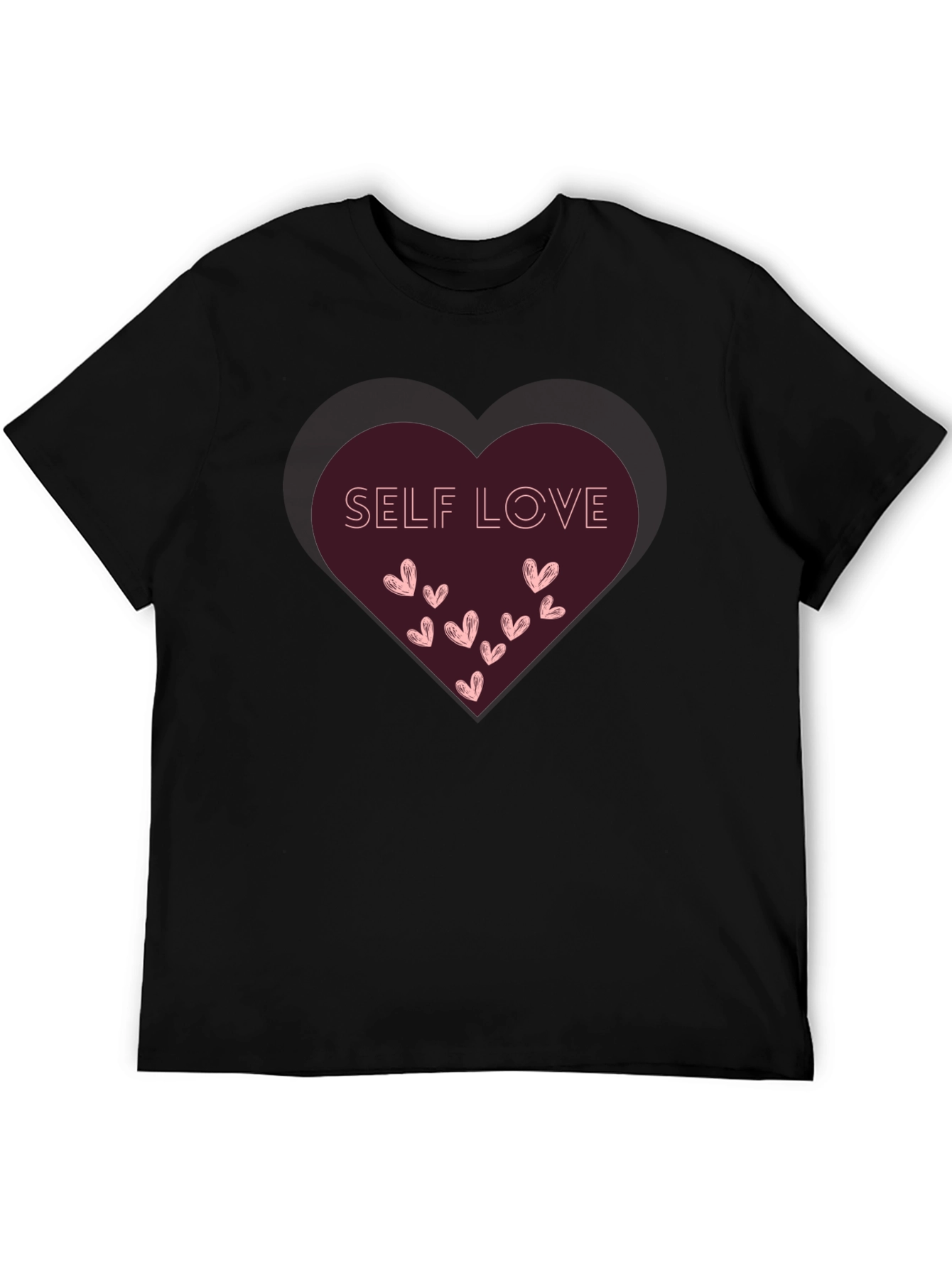 Self Love Heart Graphic Tee - Black