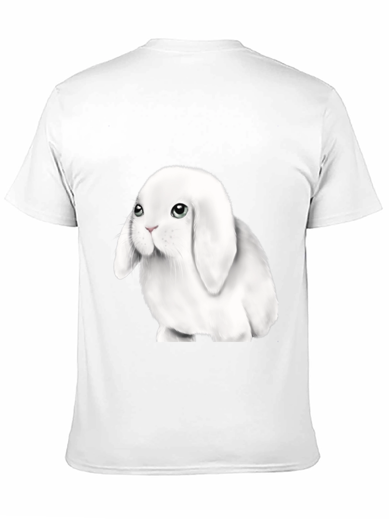 Cute Lop-Eared Bunny Graphic Tee - Black