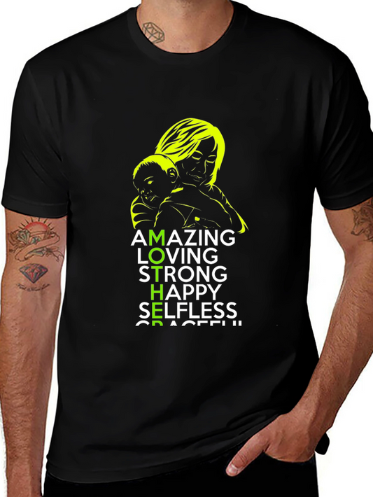 Amazing Mother Graphic T-Shirt Unisex Black Tee