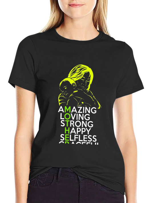 Amazing Mother Graphic T-Shirt Unisex Black Tee