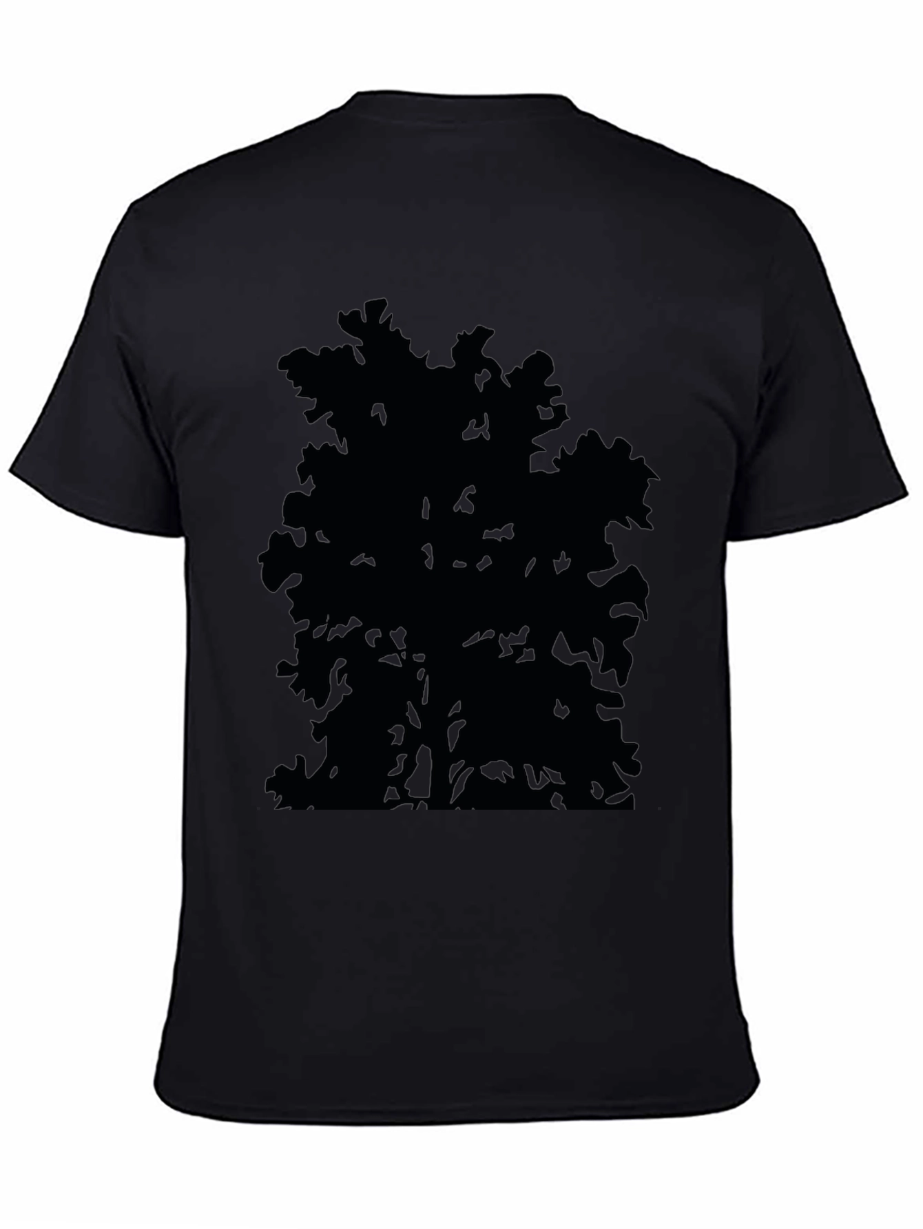 Abstract Tree Graphic Tee - Black Casual Shirt