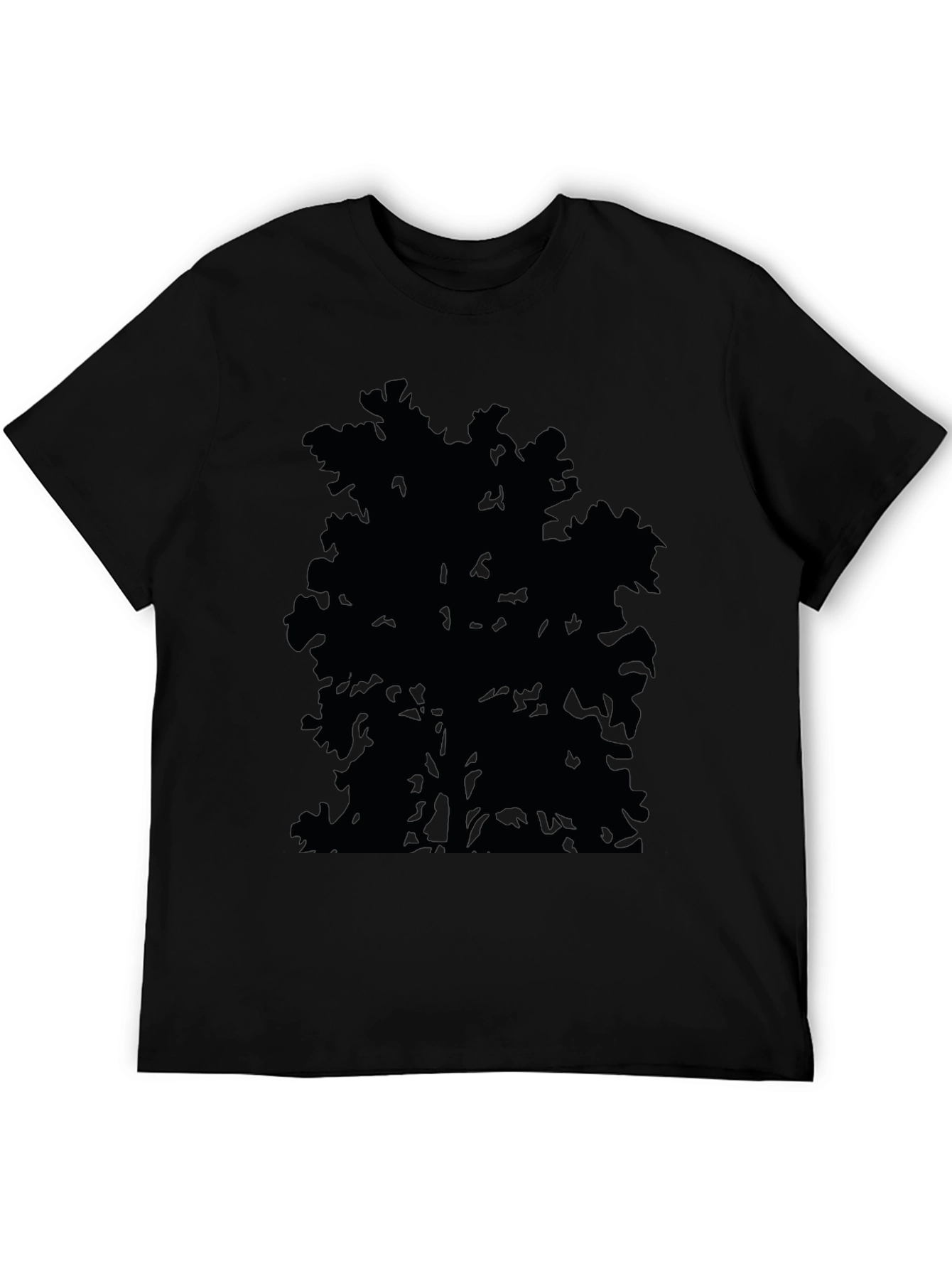 Abstract Tree Graphic Tee - Black Casual Shirt