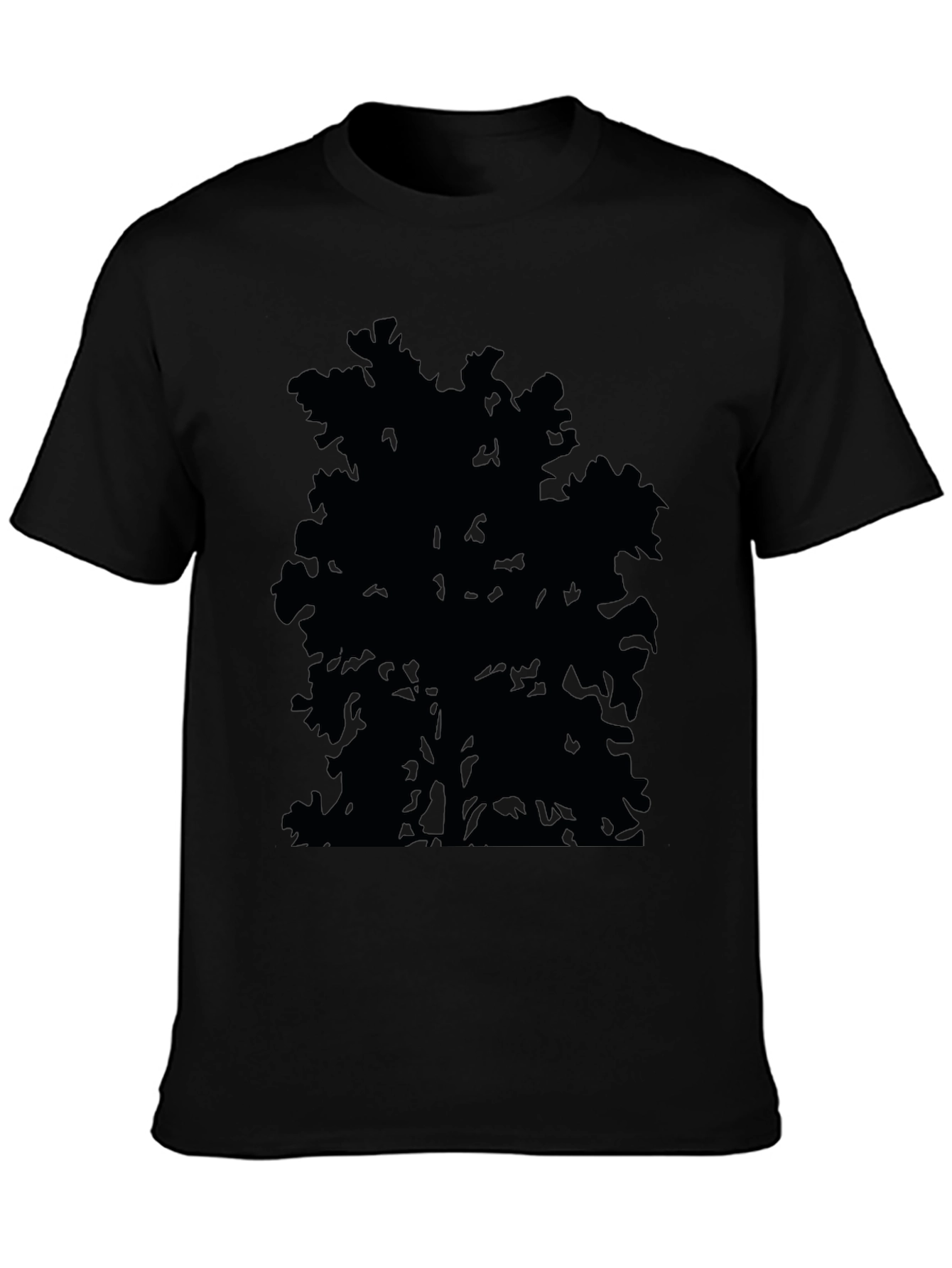 Abstract Tree Graphic Tee - Black Casual Shirt