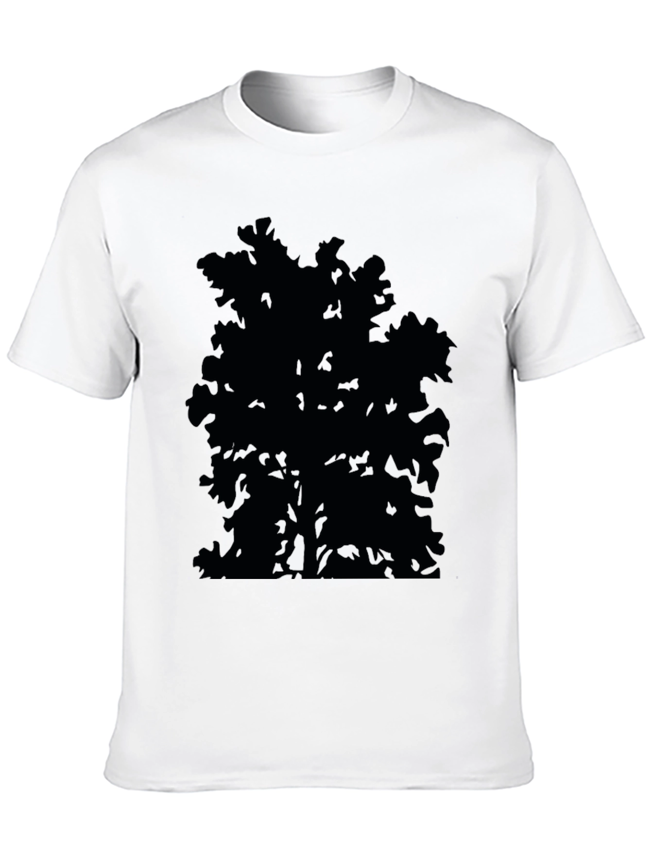 Abstract Tree Graphic Tee - Black Casual Shirt