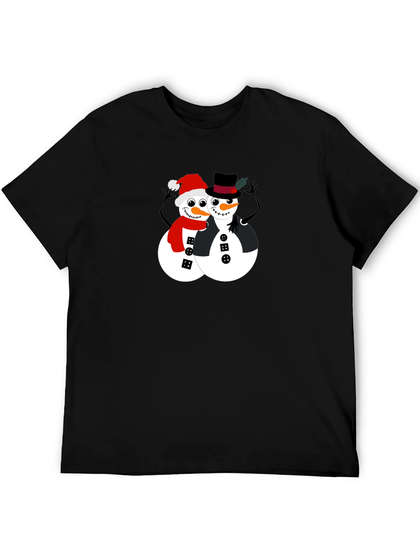 Festive Snowman Couple Graphic Tee