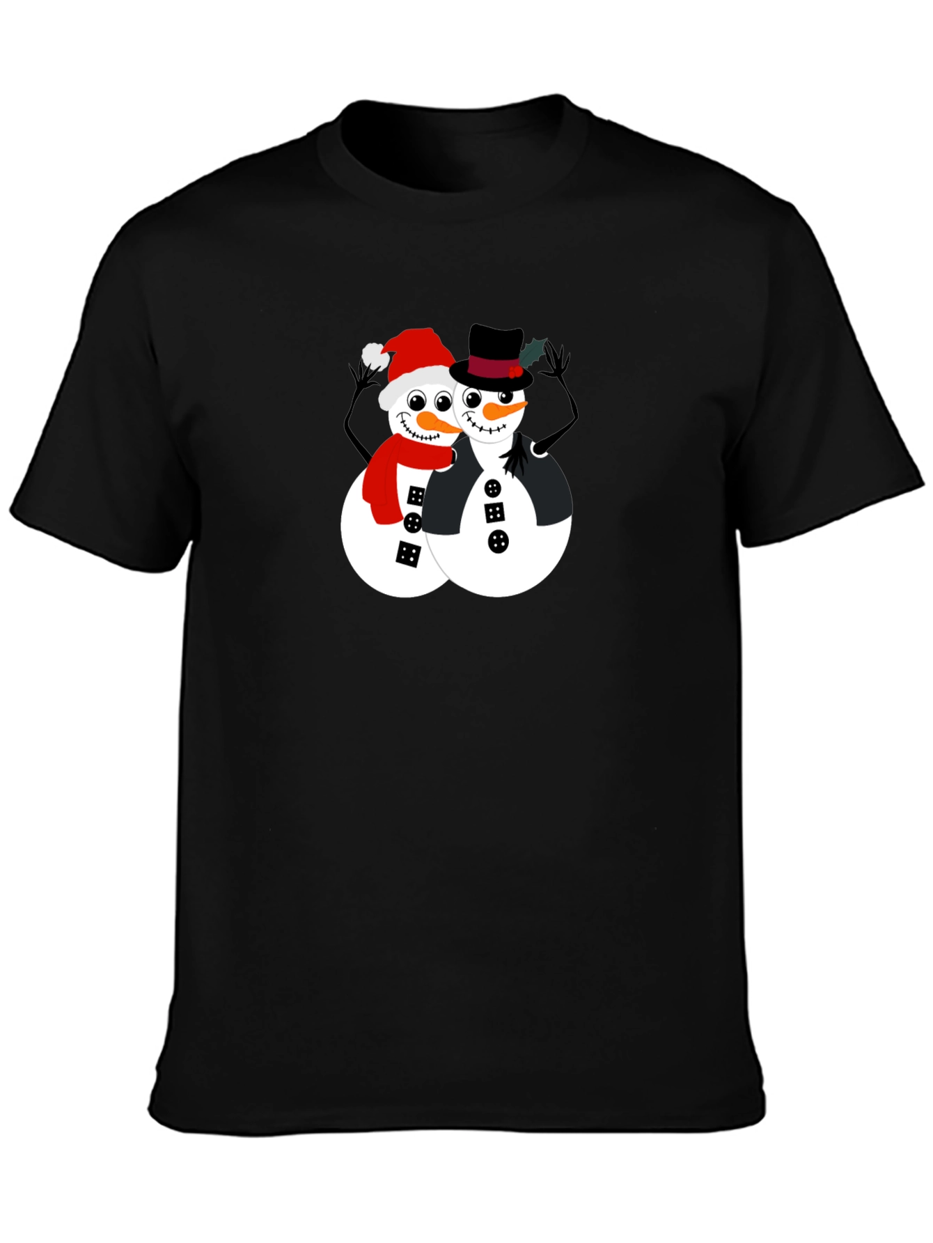 Festive Snowman Couple Graphic Tee