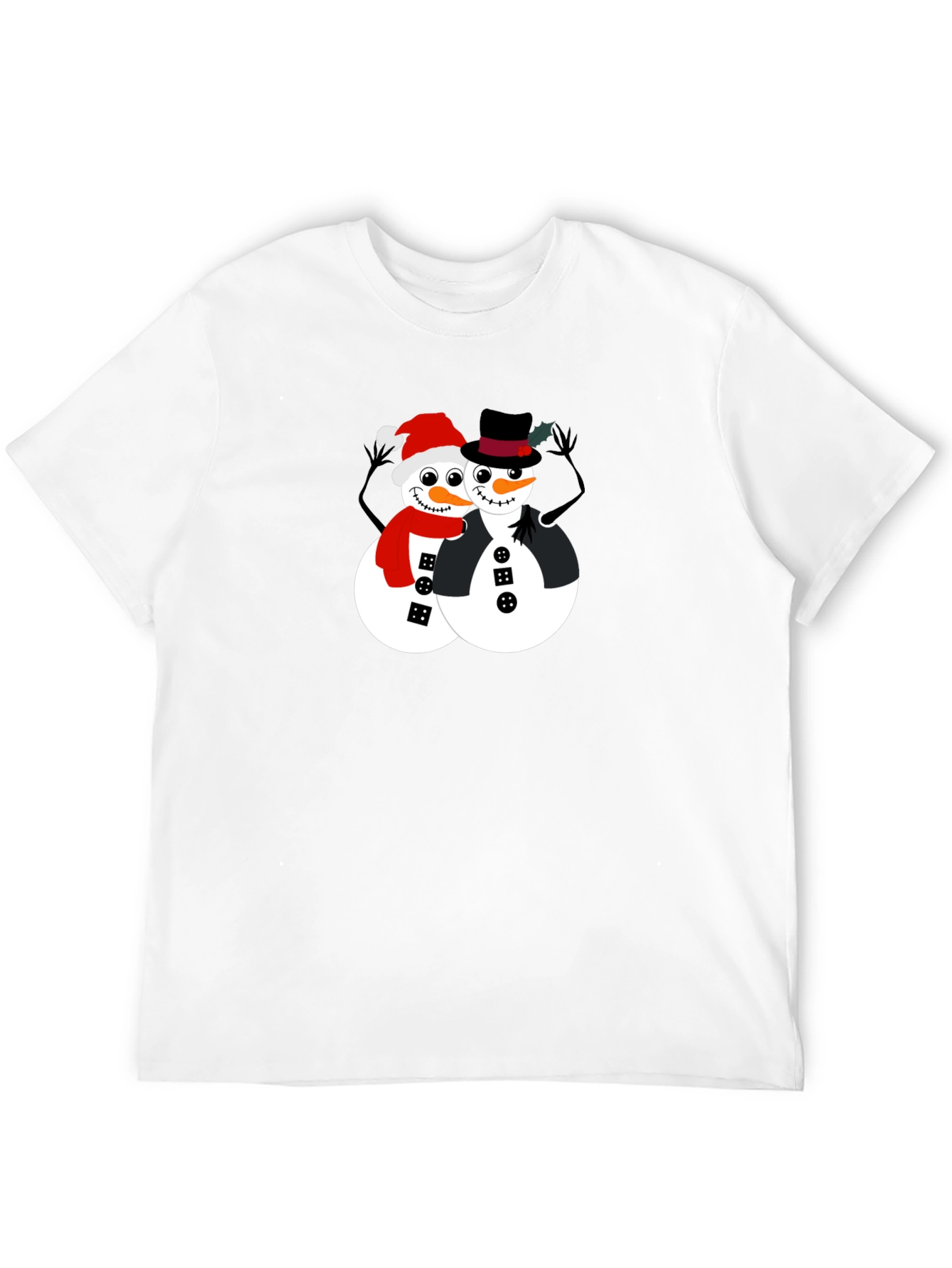 Festive Snowman Couple Graphic Tee