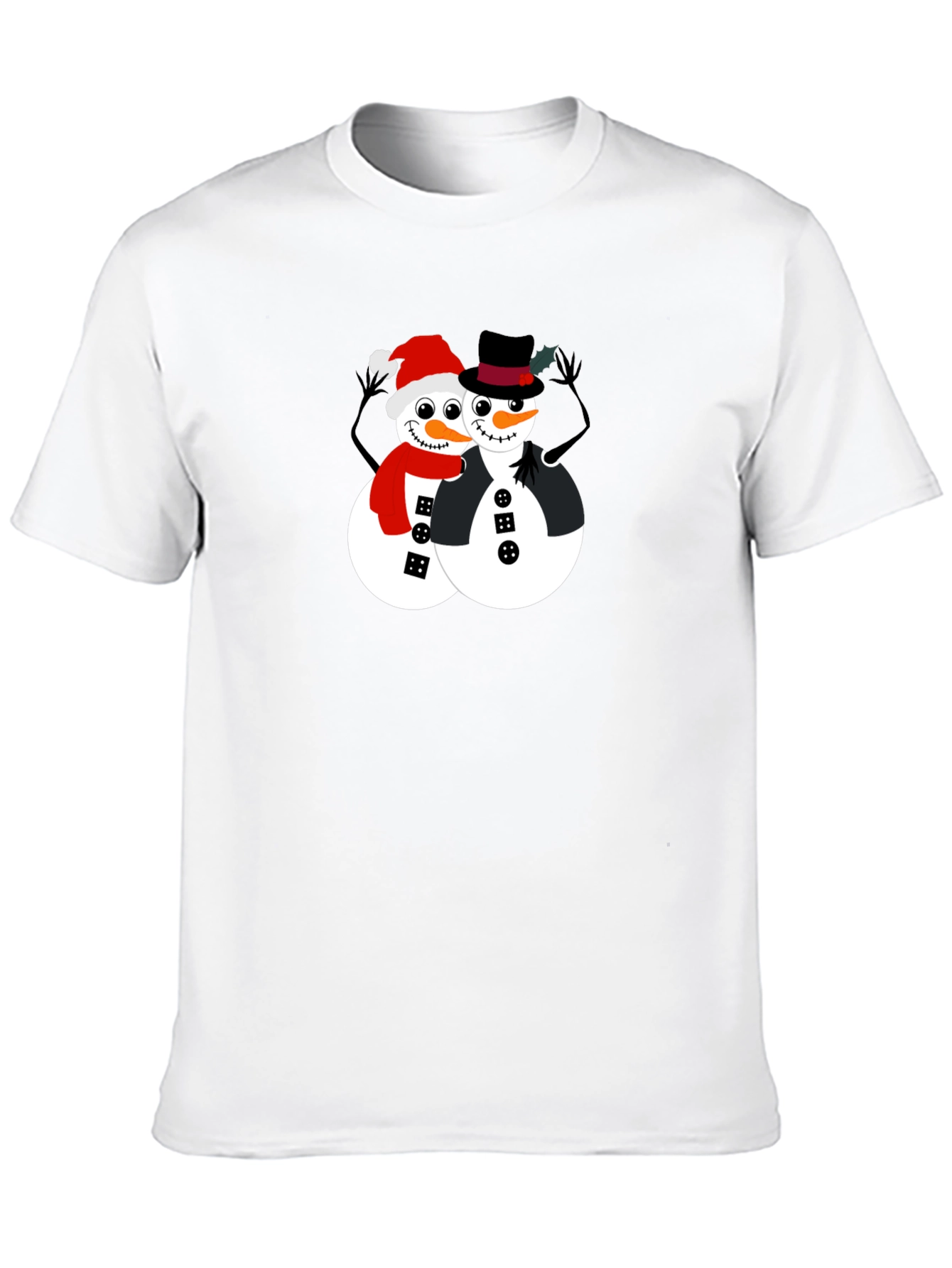 Festive Snowman Couple Graphic Tee