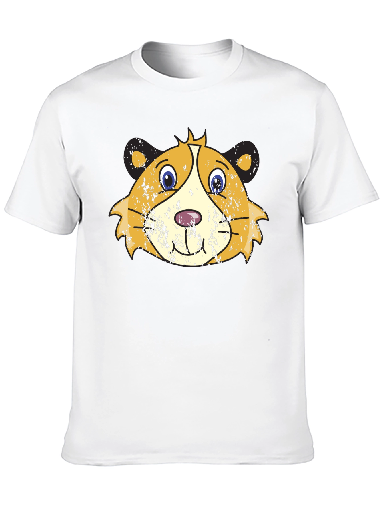 Guinea Pig Graphic T-Shirt - Distressed Cartoon Design