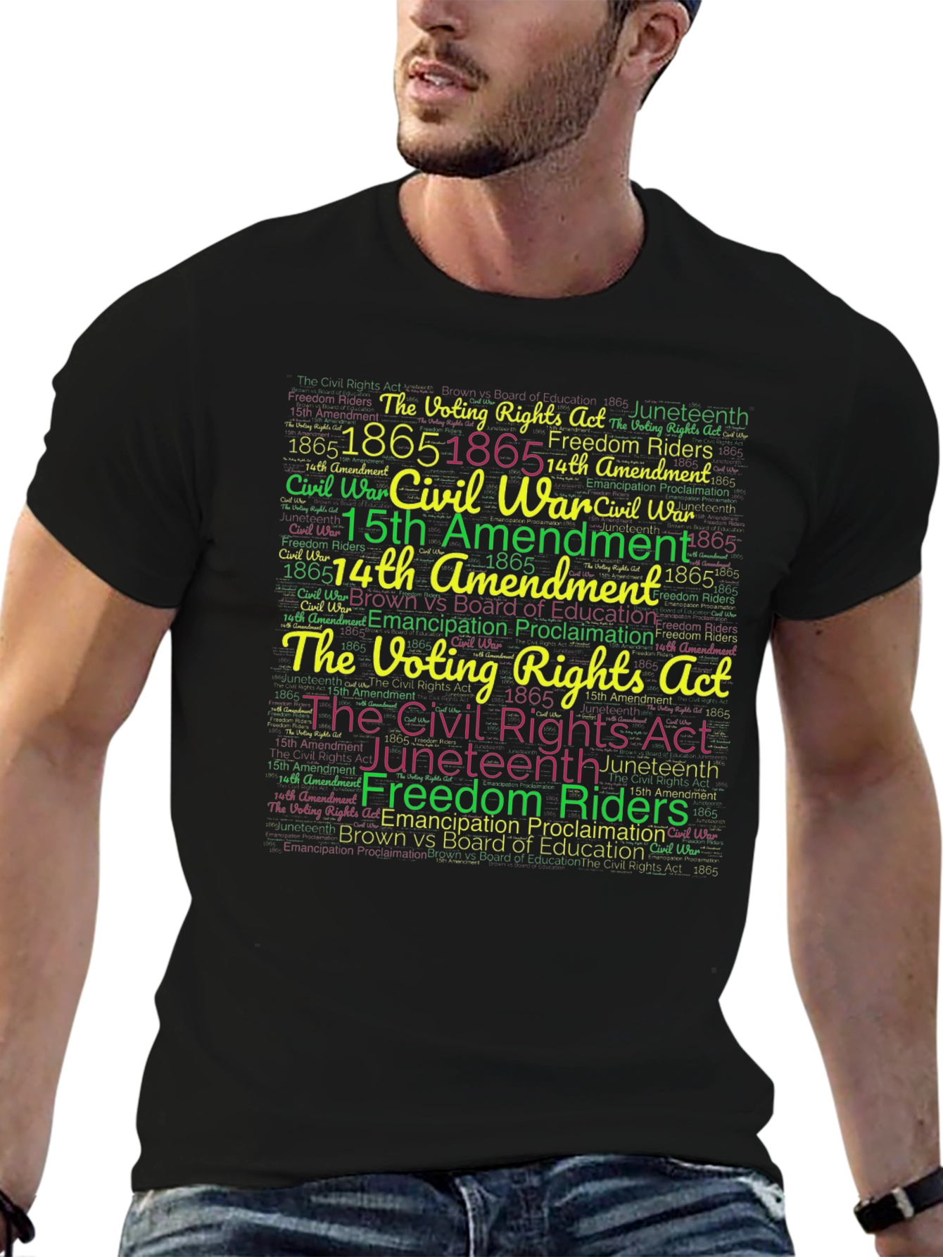 Civil Rights History Word Cloud T-Shirt