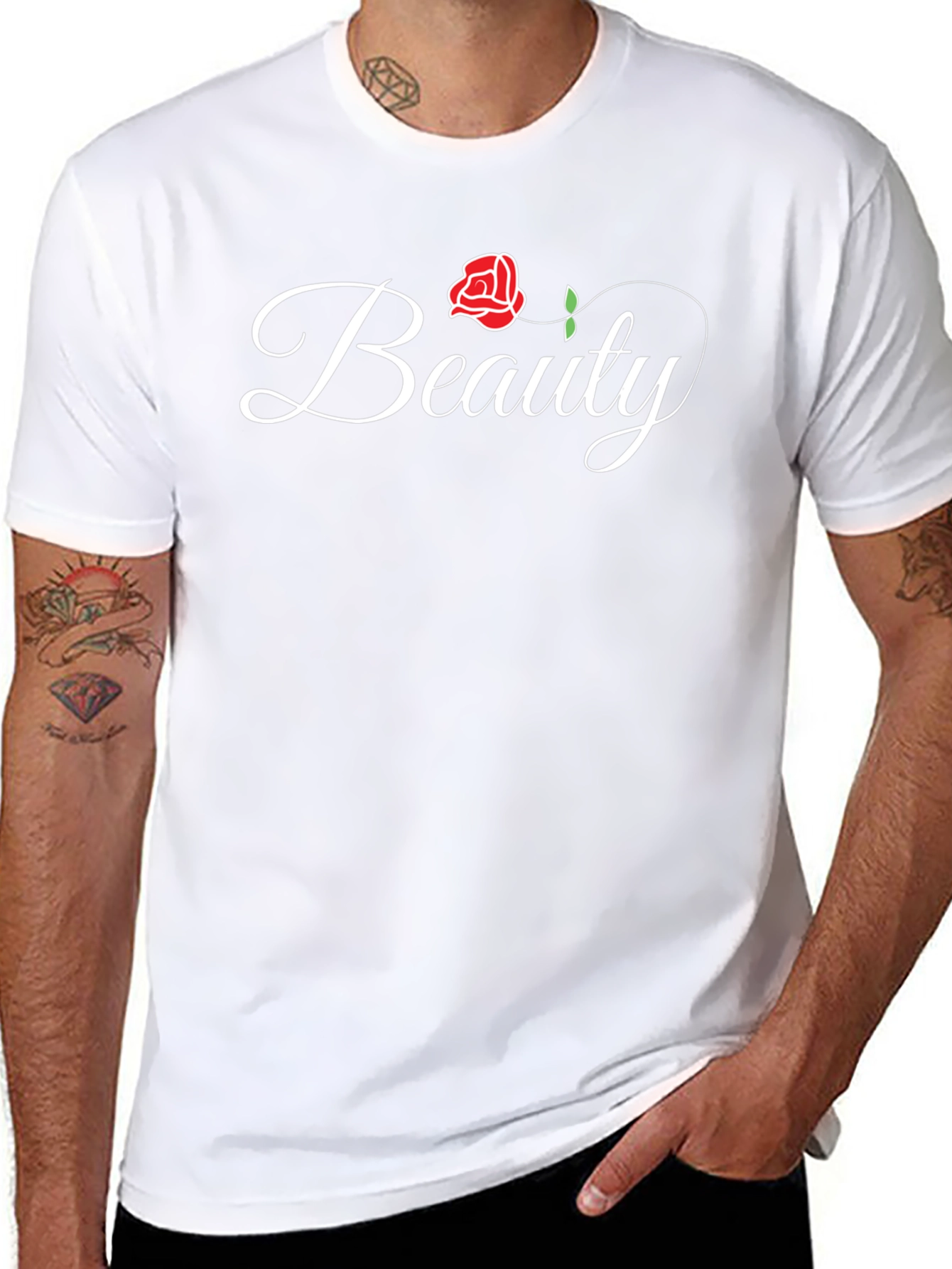 Beauty Rose Graphic Tee - Elegant Floral Shirt